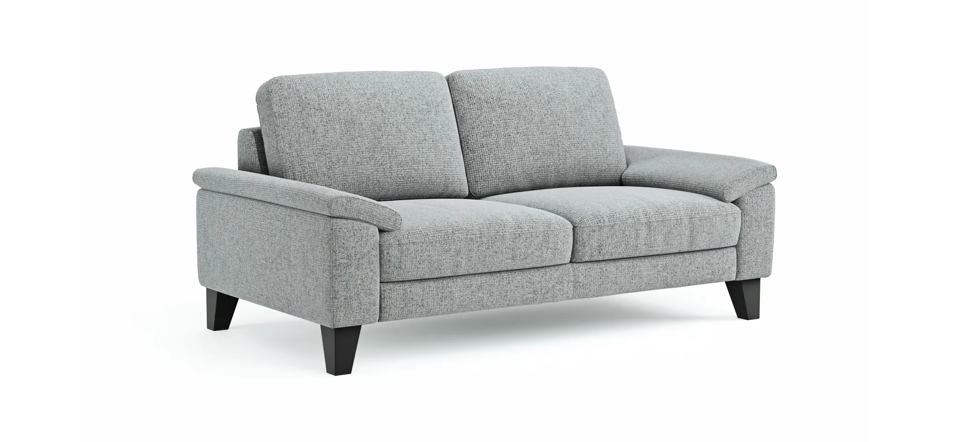 Sofa Oviedo - 2-Sitzer, keine Funktionen, Flachgewebe, Hellgrau