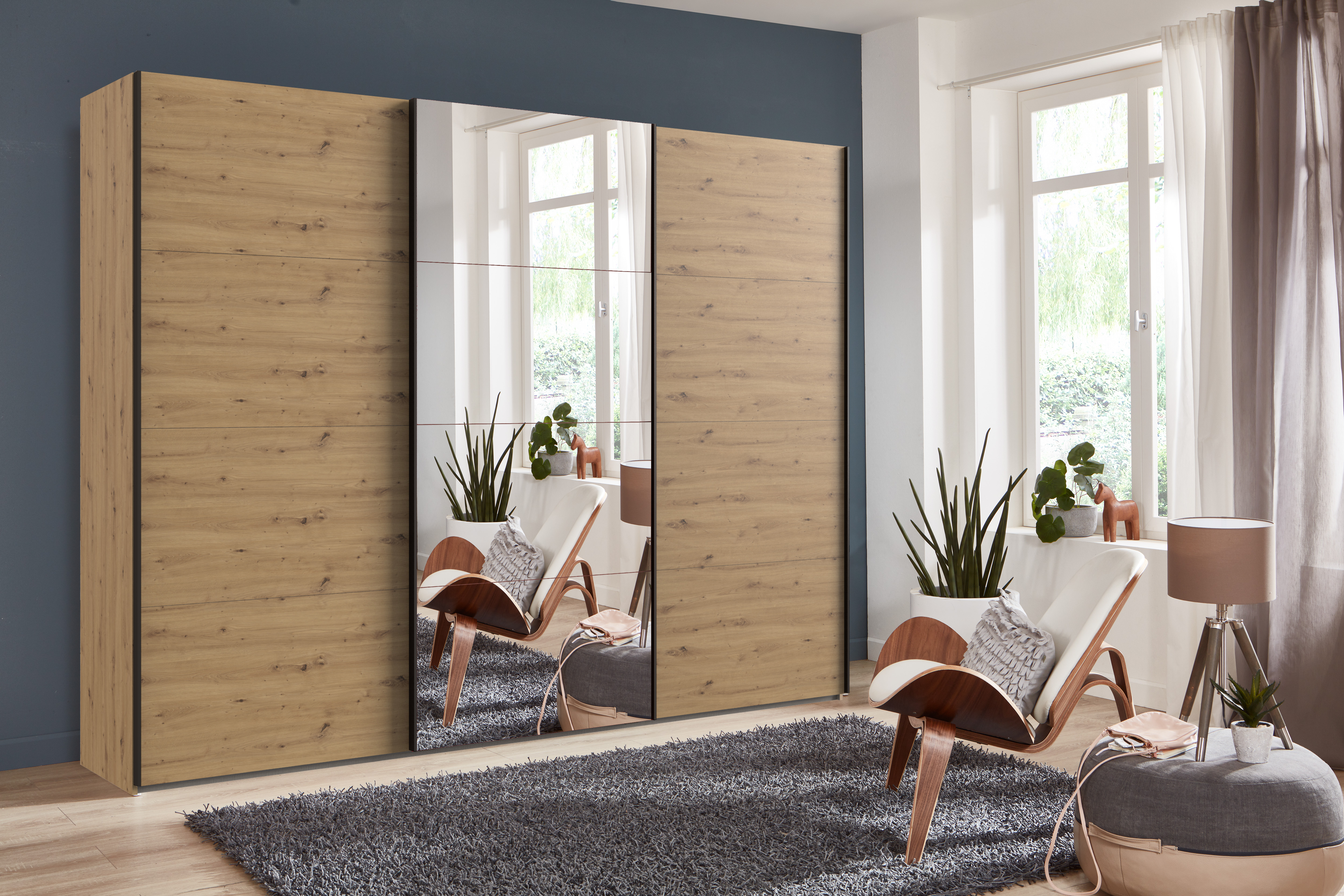 Schwebetürenschrank, Artisan Eiche/Spiegel - MyStyle 3072