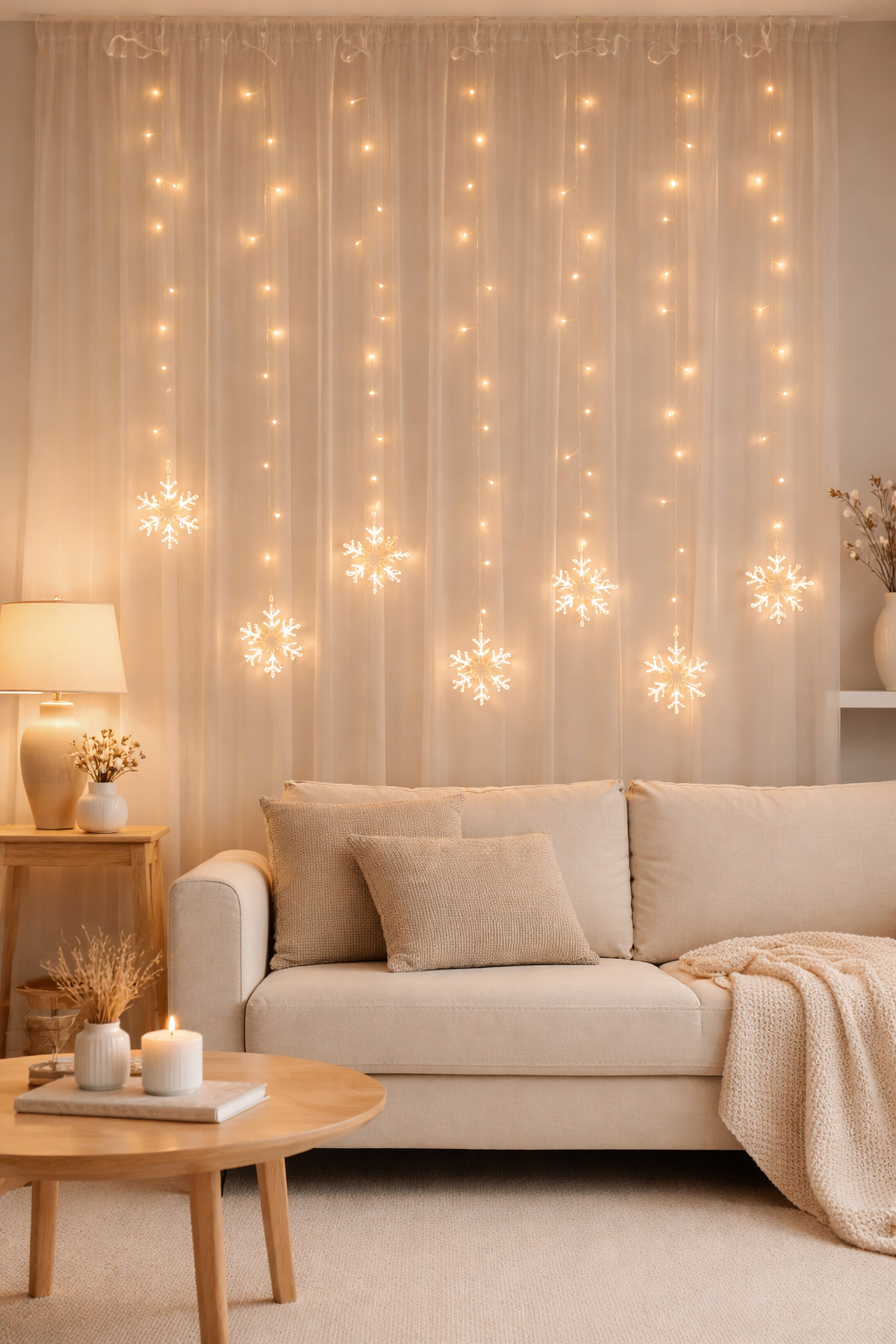 LED-Lichtervorhang 200x73 cm, 130 LED, sort. - 2 Ausführungen
