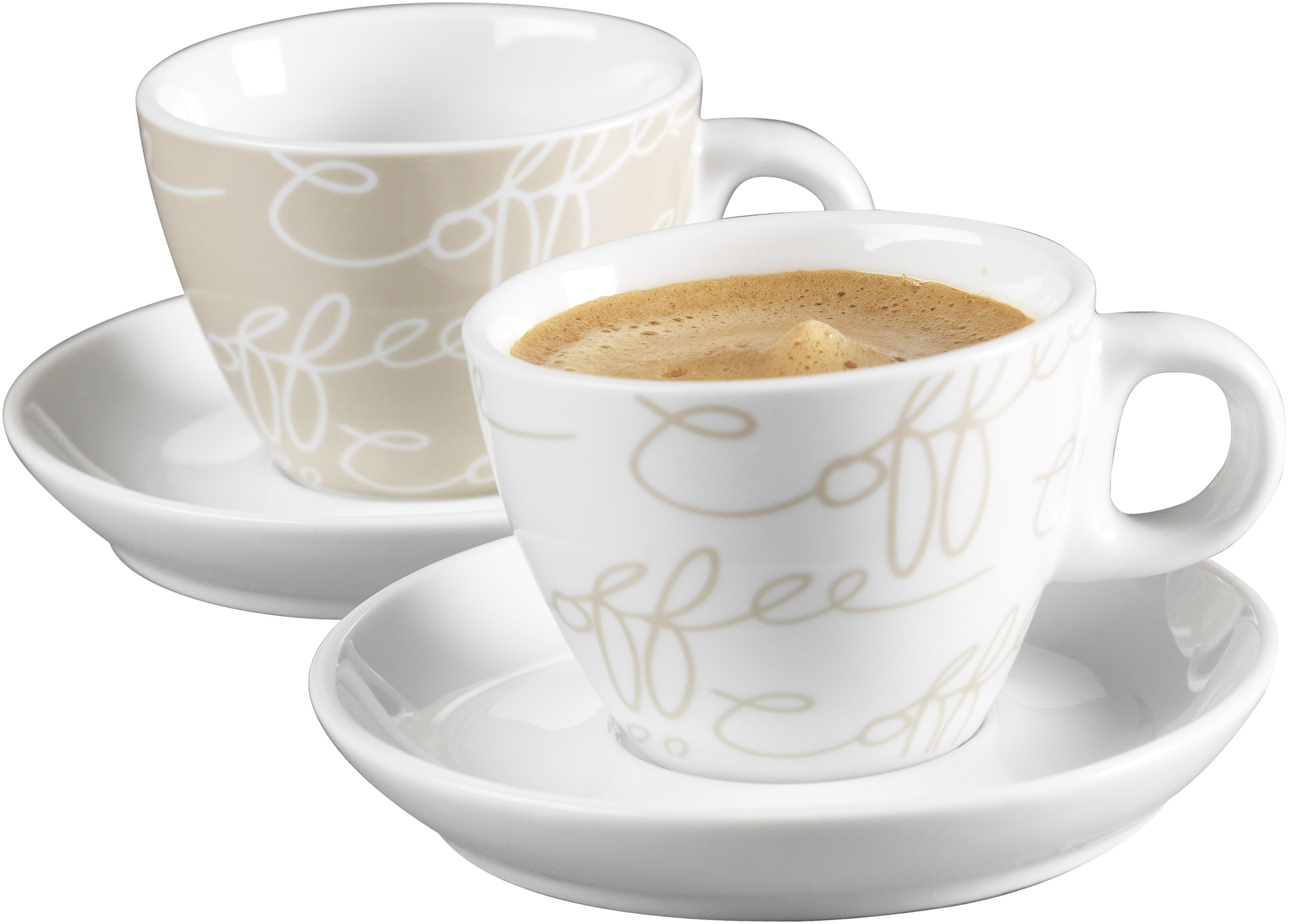 Espresso-Set Cornello Creme 4tlg. - Porzellan, spülmaschinengeeignet, konisch