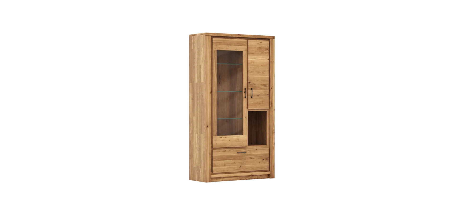 Vitrine Farmingdale - Eiche massiv, natur geölt
