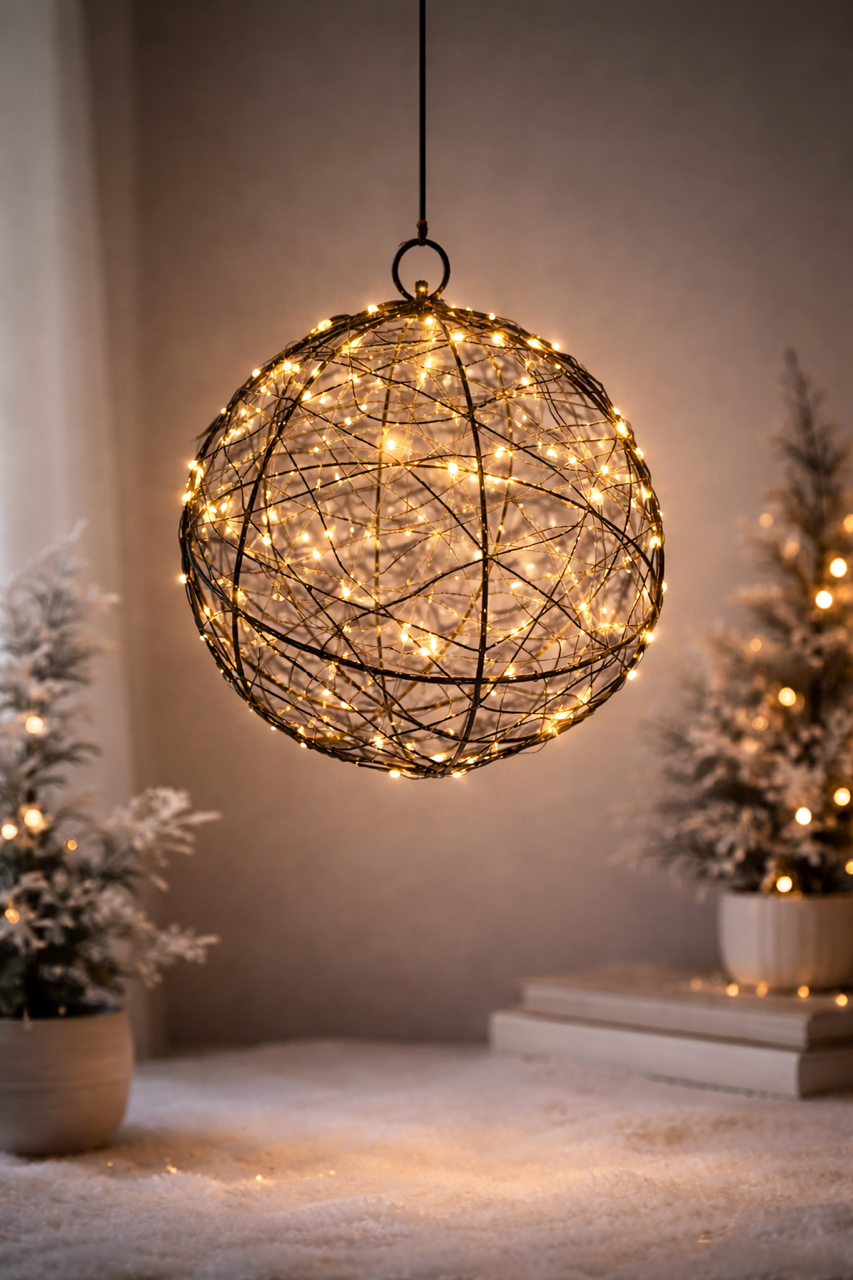 LED-Deko Leuchtkugel Ø 18 cm, 140 LED mit Timer - mit Twinkle-Effekt
