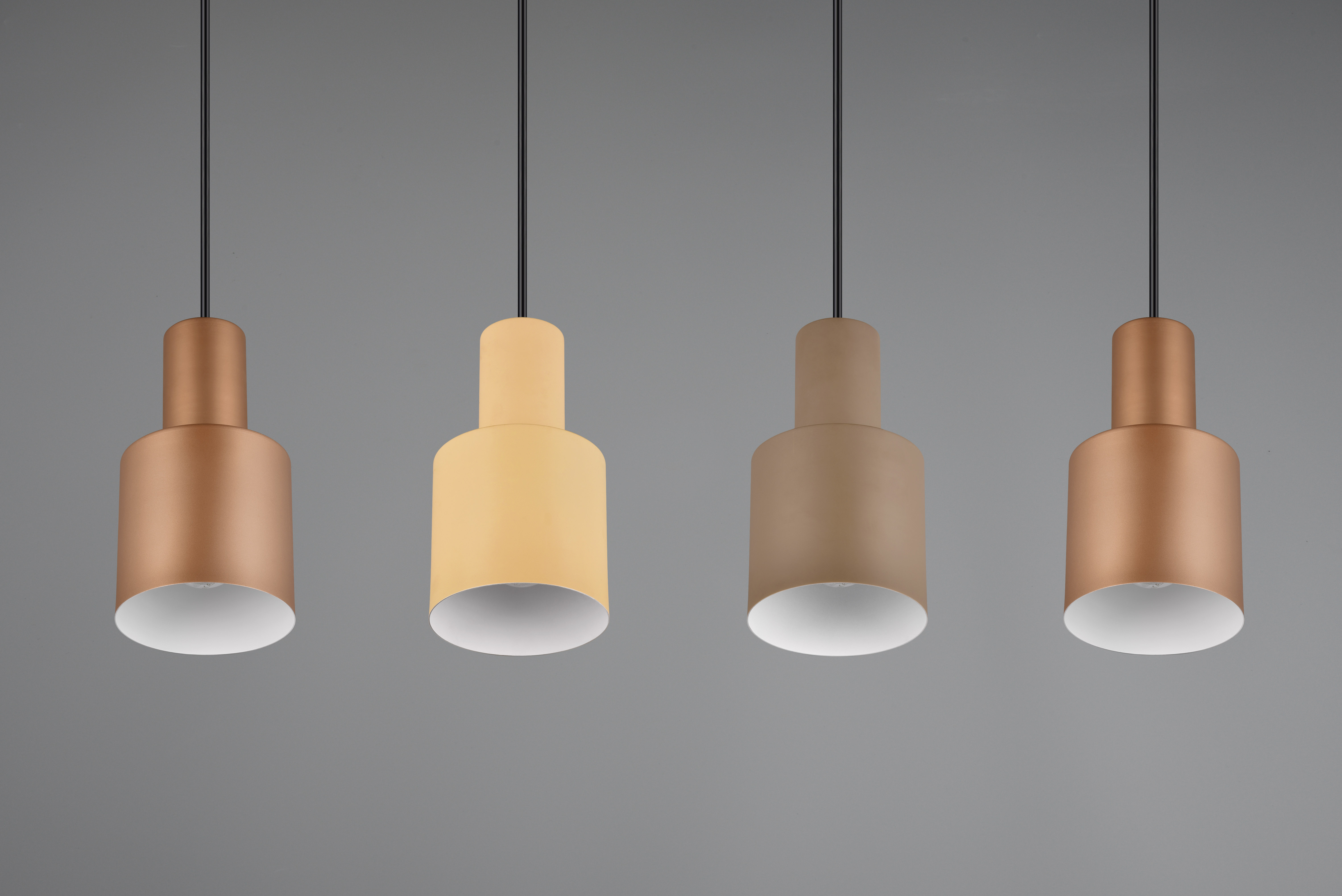 Pendelleuchte AGUDO - 4 Leuchtenschirme in Metall-Finish