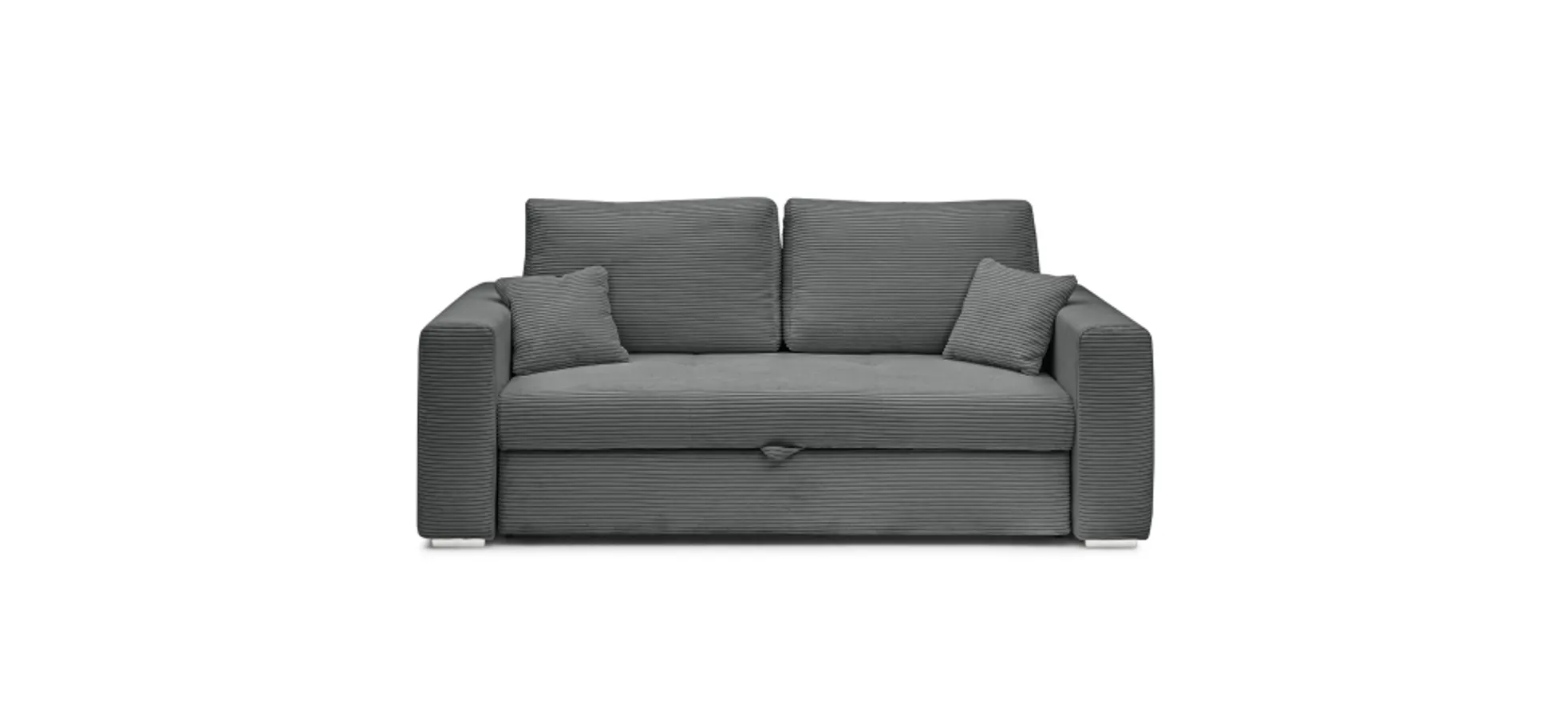Sofa JORDEN 2 - 2,5-Sitzer inkl. Schlaffunktion mit Bettkasten, Stoff, Grau