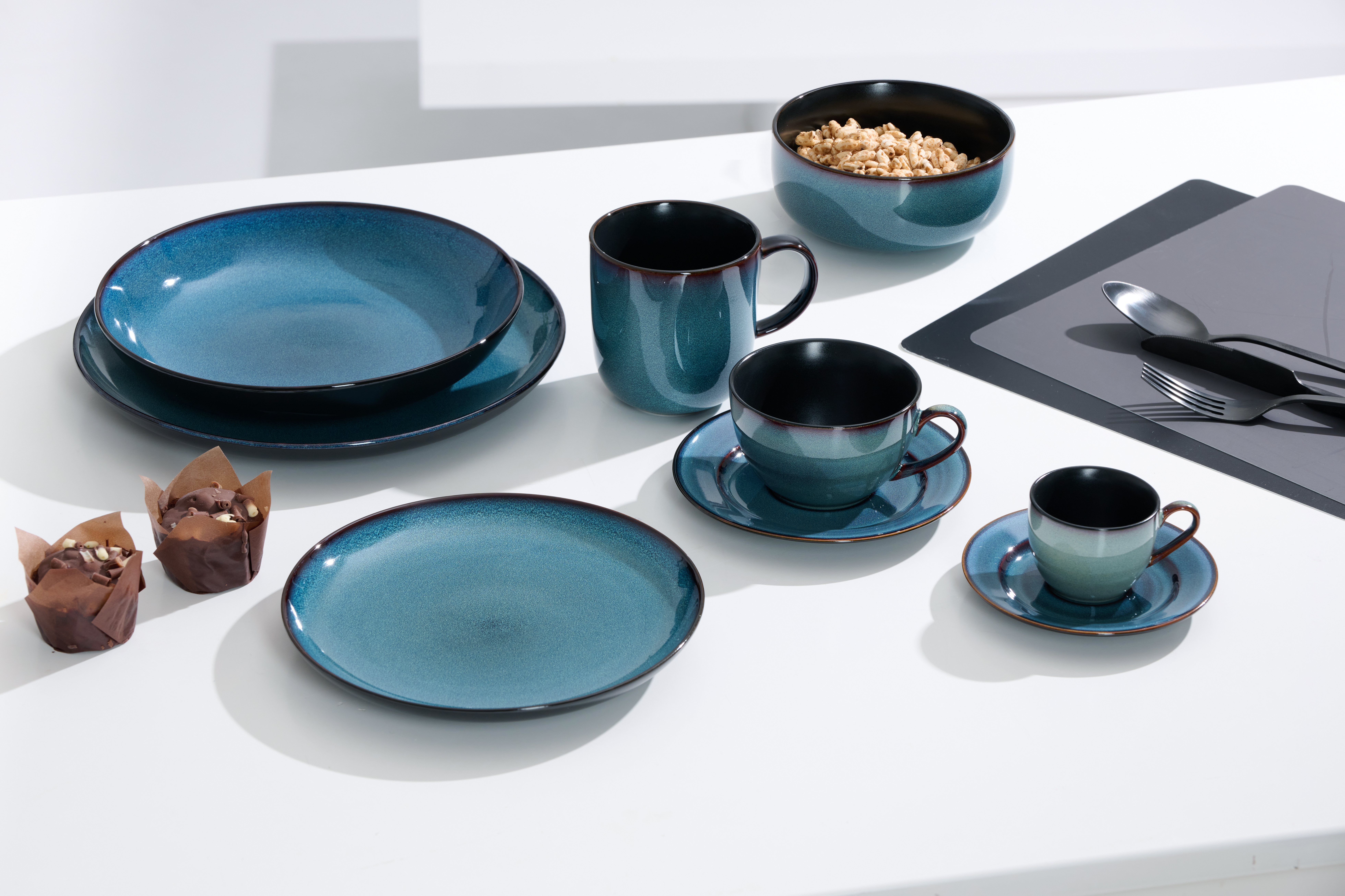 Espressoobertasse Bali - steinzeug, blau, 90ml