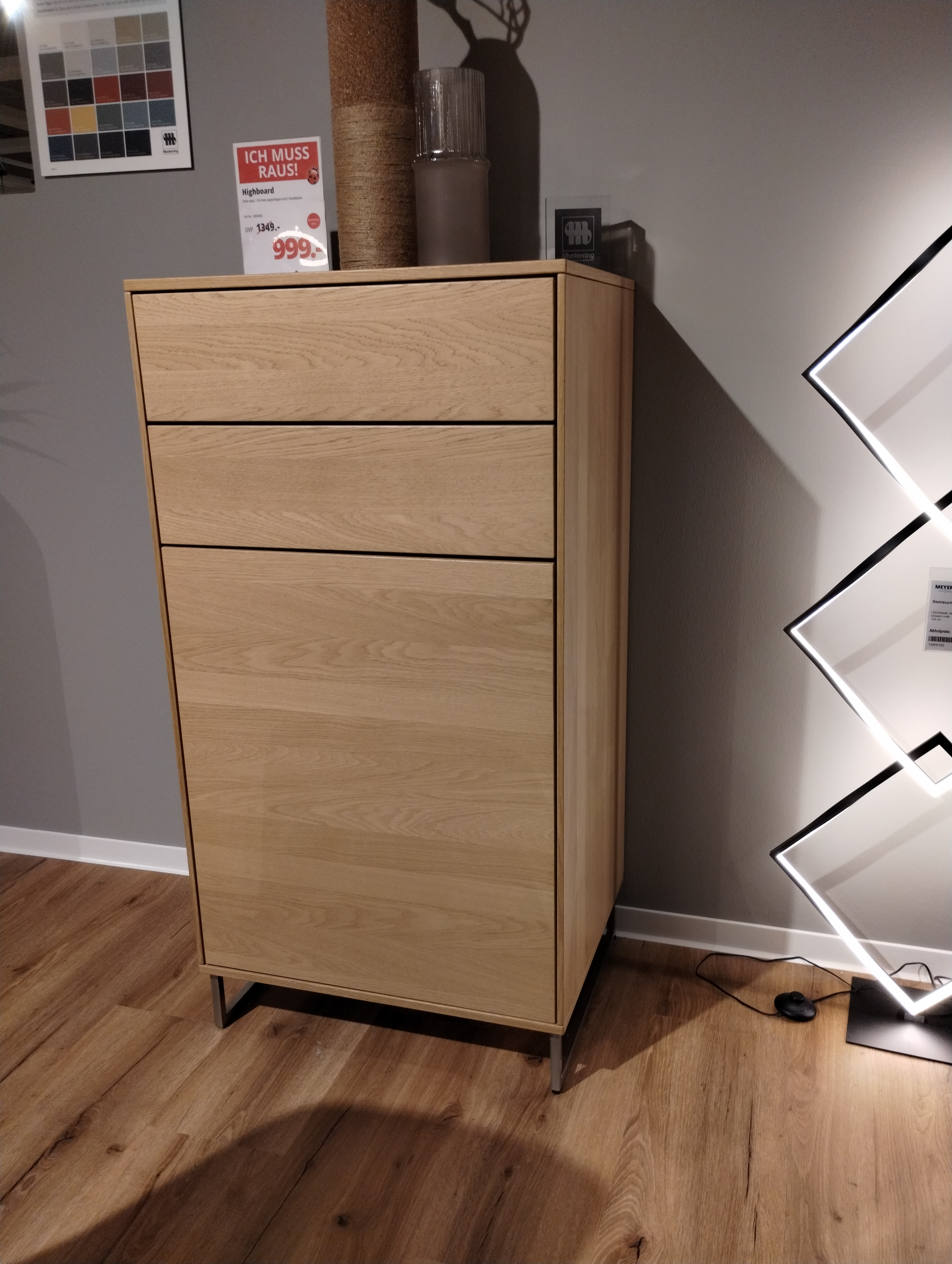 Musterring, Highboard mit Kufen, Eiche - Kara Frame