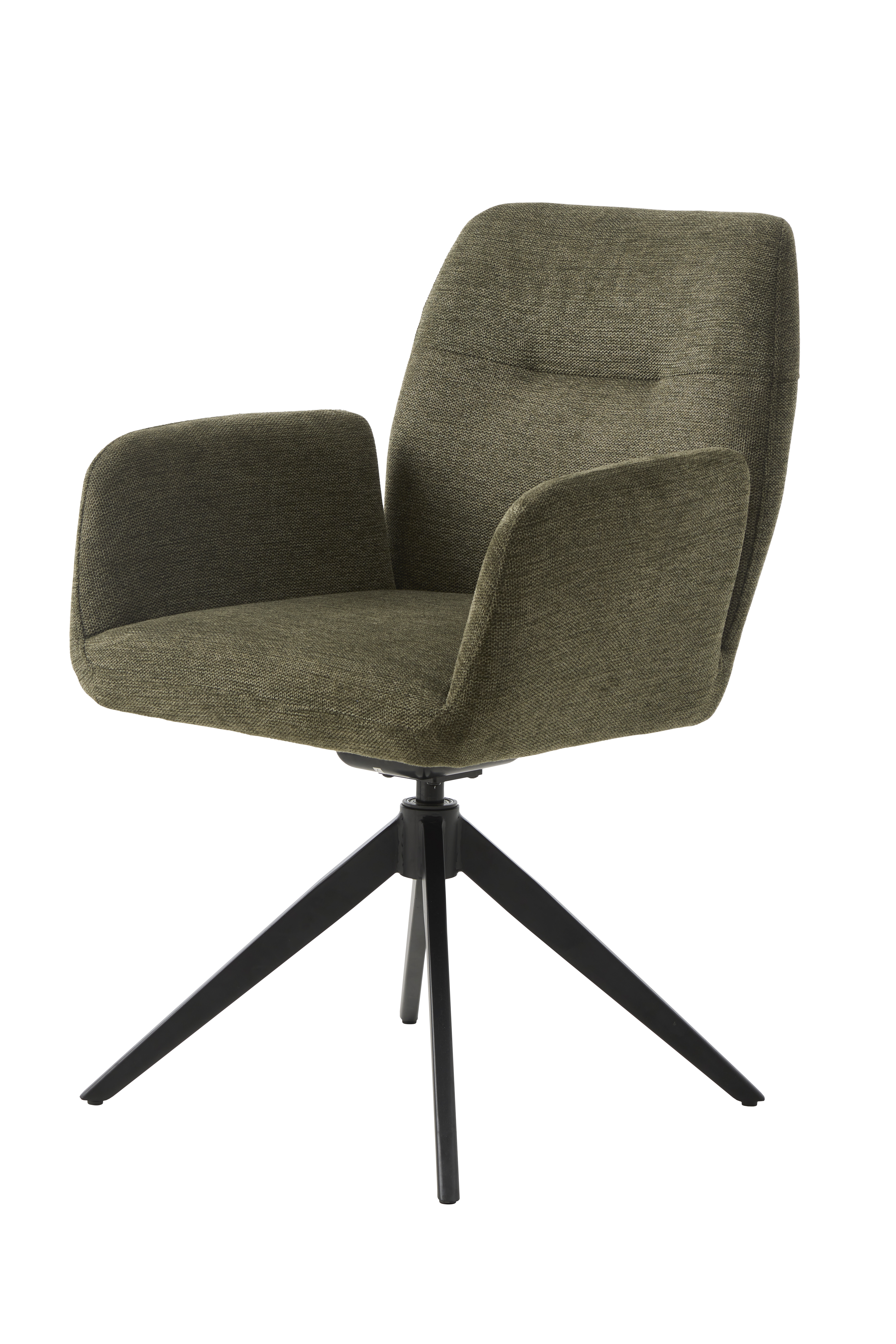Armlehnstuhl, drehbar, Bouclé Olivgrün - Ulima