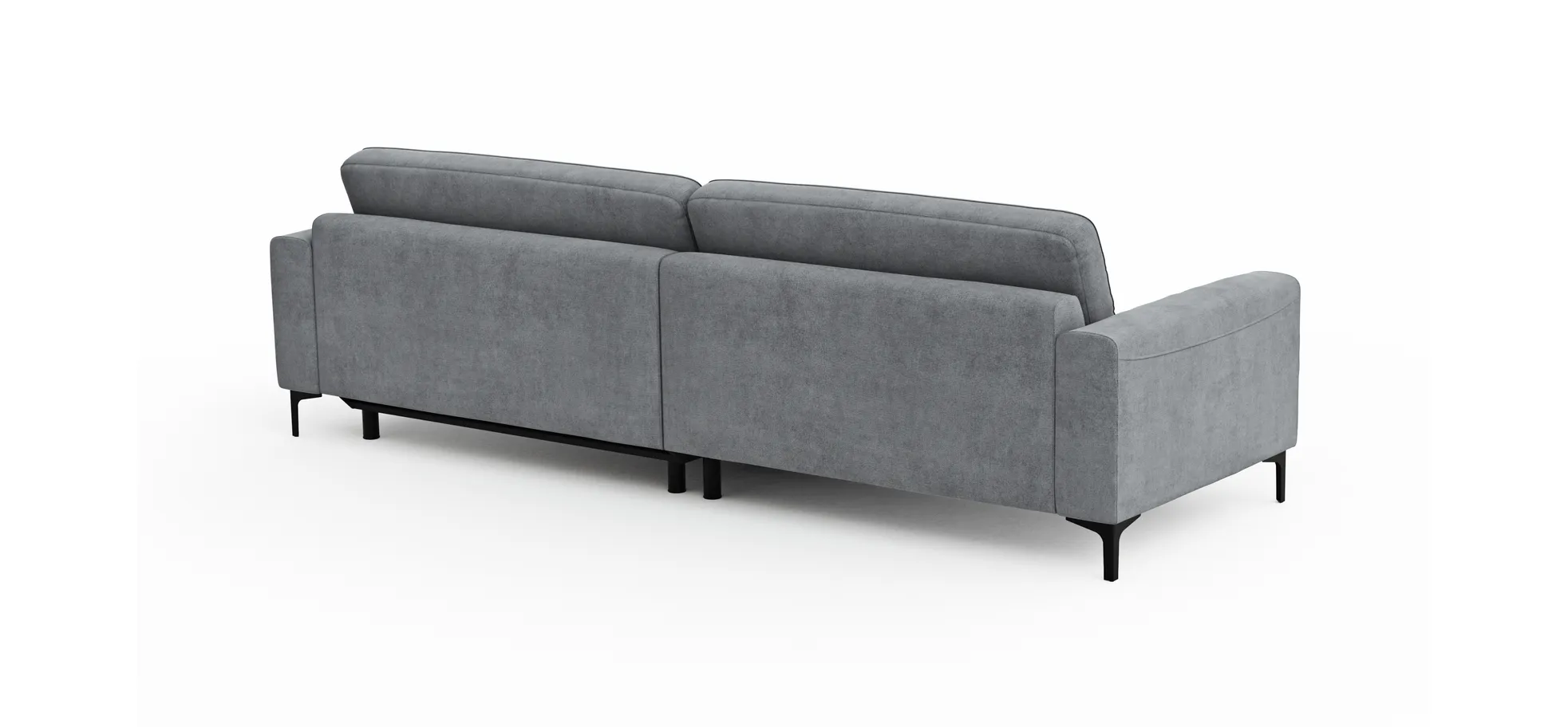 Ecksofa Oviedo - 1,5-Sitzer mit Longchair rechts, Stoff, Grau