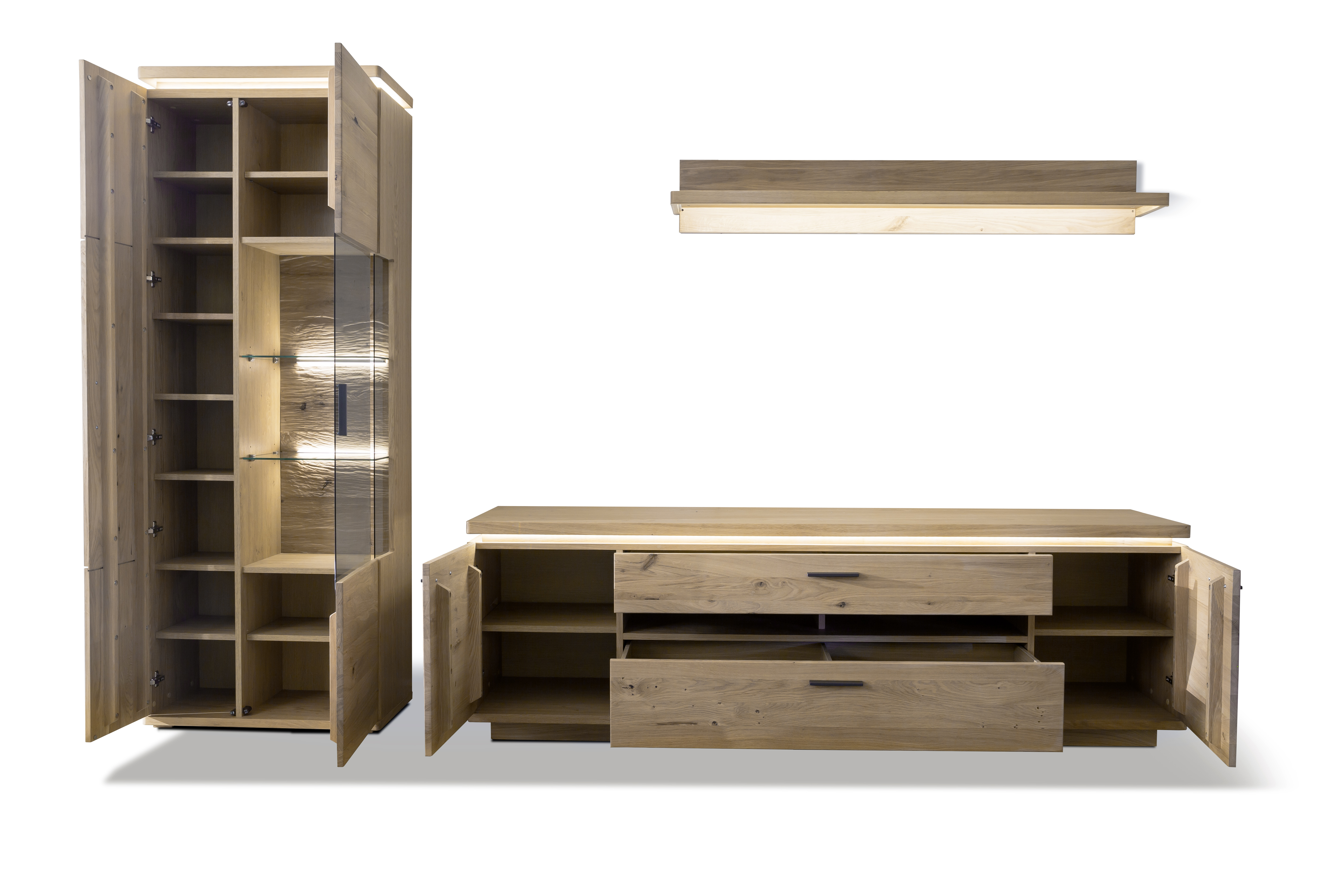 Wohnwand, Balkeneiche Bianco - KS 990721