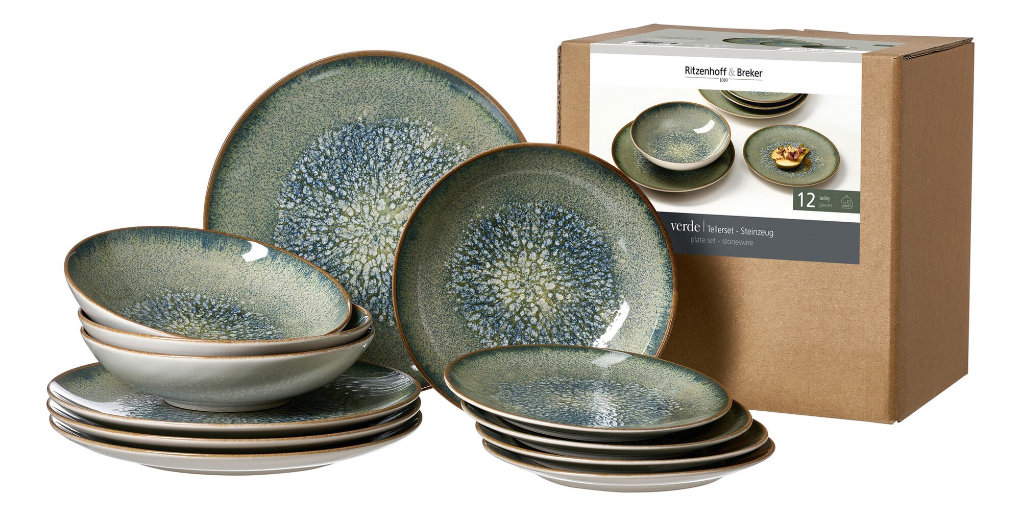 Tellerset Verde, 12-tlg. - 