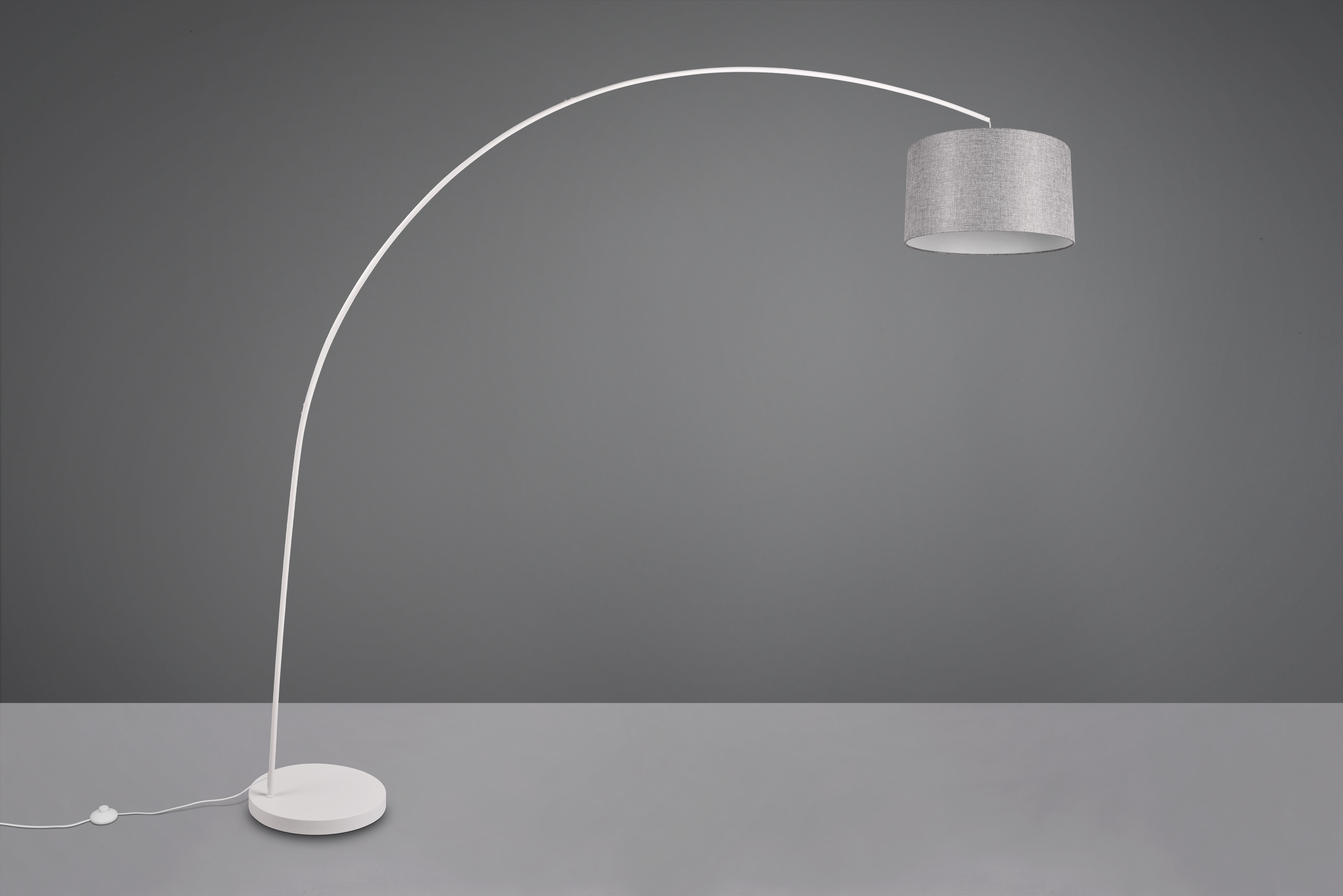 Stehleuchte MANSUR - 1flg., Metall/weiß matt,200x210xØ45 cm