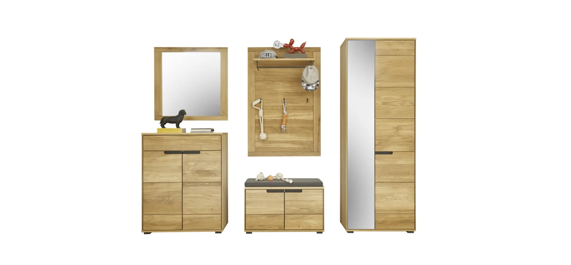 Schuhschrank, Kommode, Eiche, 2-trg., 1 SK - Edma