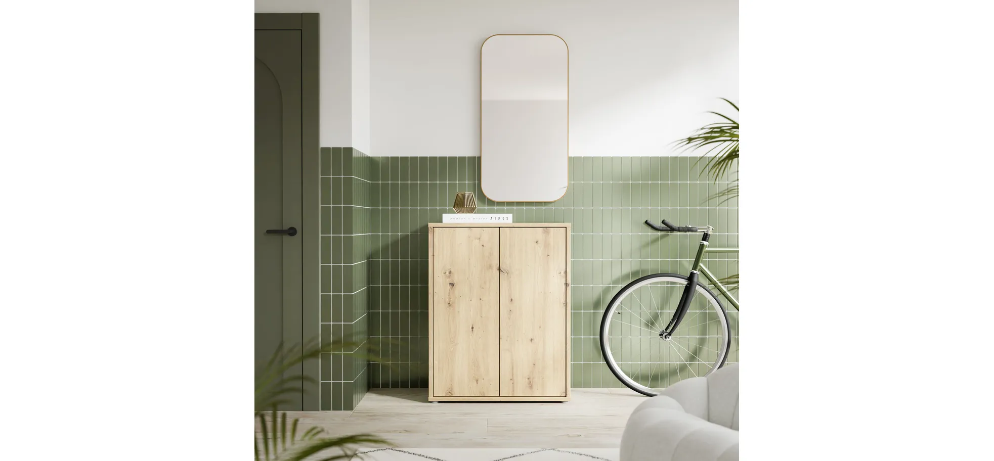 Schuhschrank, Artisan Oak, 2 Türen - Faid