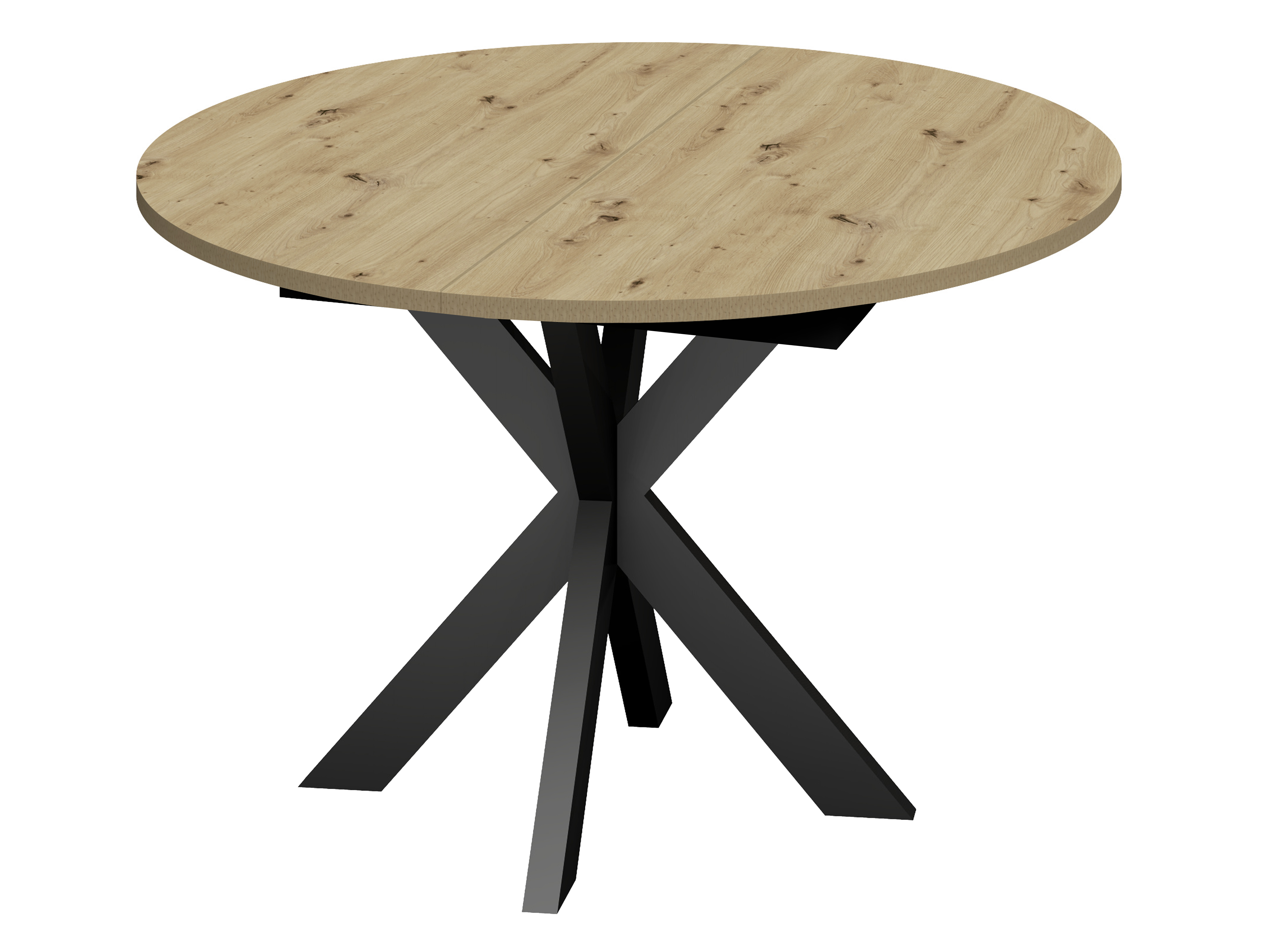 Esstisch, rund, asteiche Dekor, ausziehbar - Multi-TS