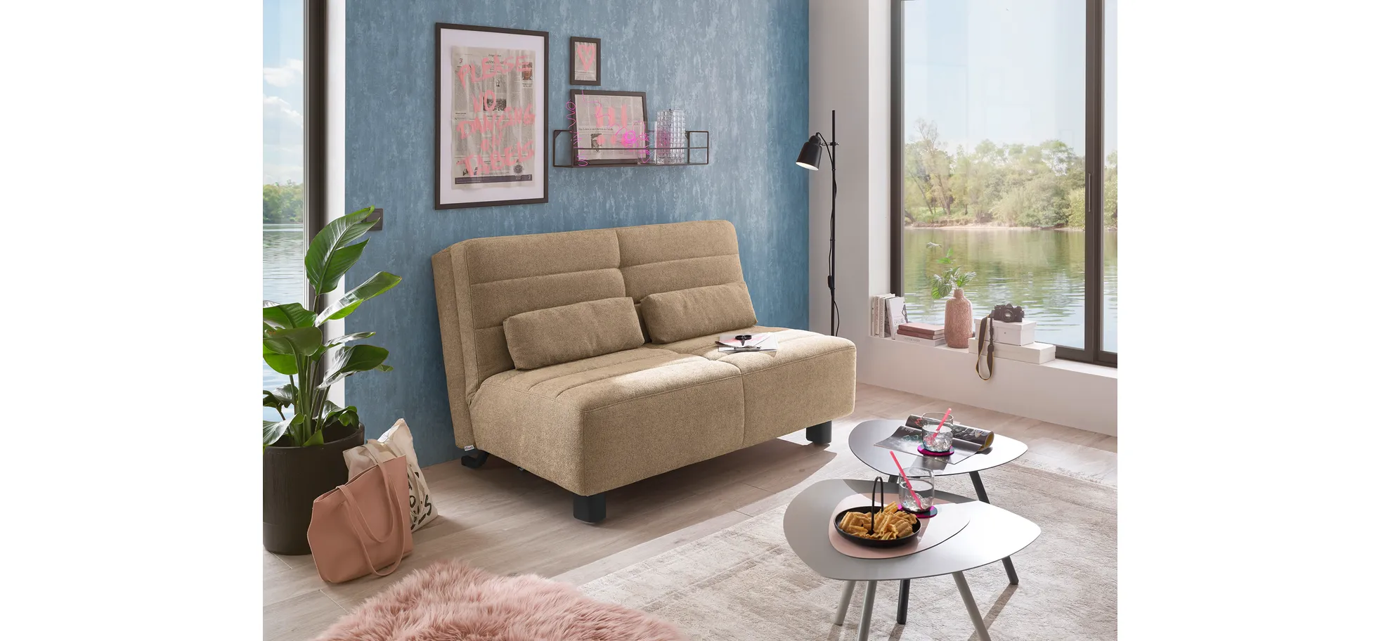 Faltsofa Easy - 2-Sitzer ohne Armlehne, ca. 140 cm inkl. Schlaffunktion, Stoff, Braun Faltsofa Easy - 2-Sitzer ohne Armlehne, ca. 140 cm inkl. Schlaffunktion, Stoff, Braun