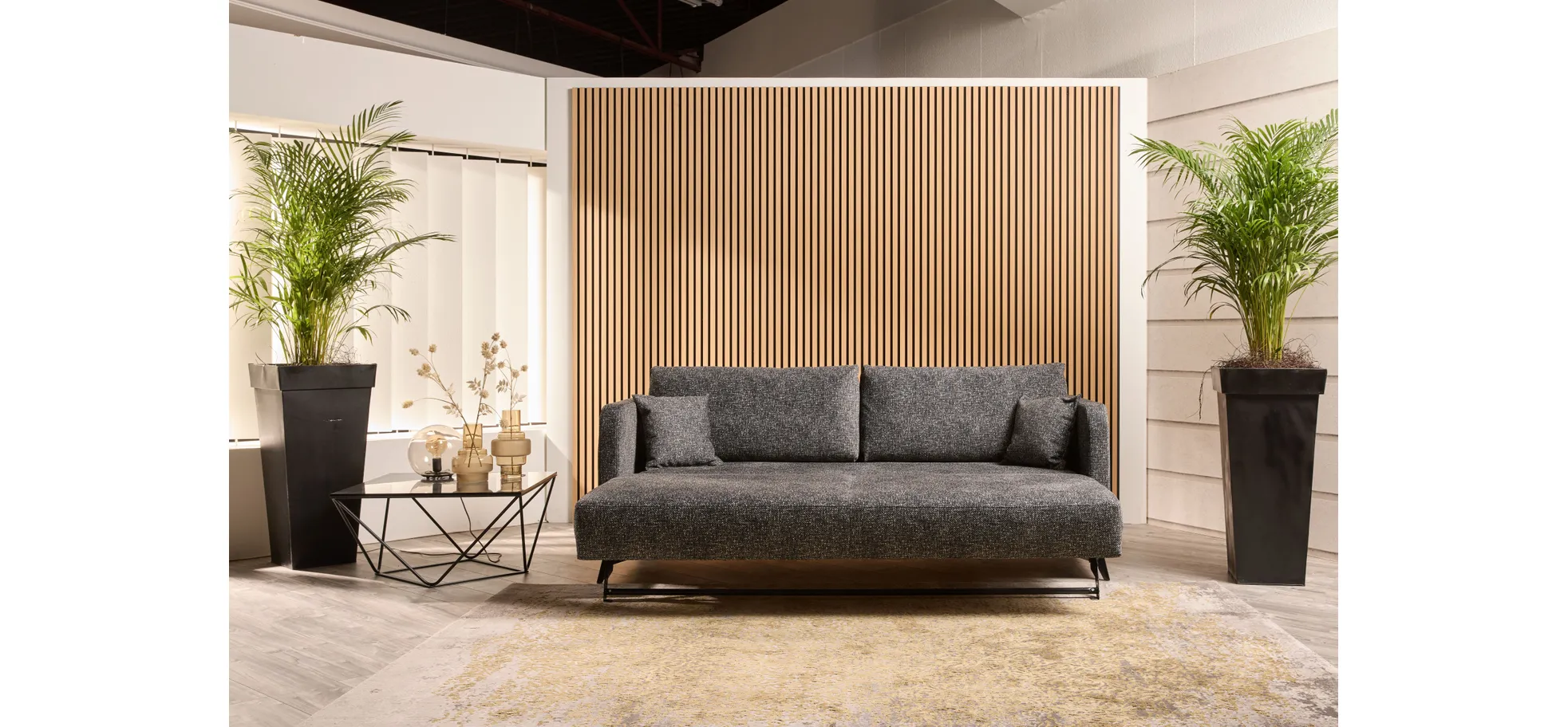 Schlafsofa - Stoff, Anthrazit