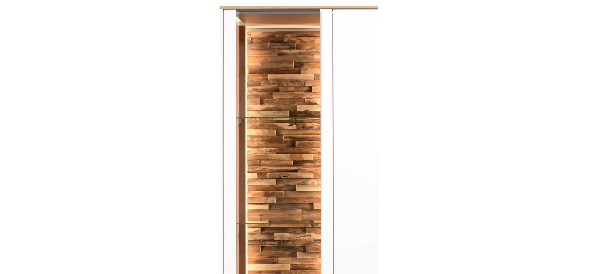 Vitrine - B ca. 42 cm, Weiß, Asteiche, Schwarz Vitrine - B ca. 42 cm, Weiß, Asteiche, Schwarz
