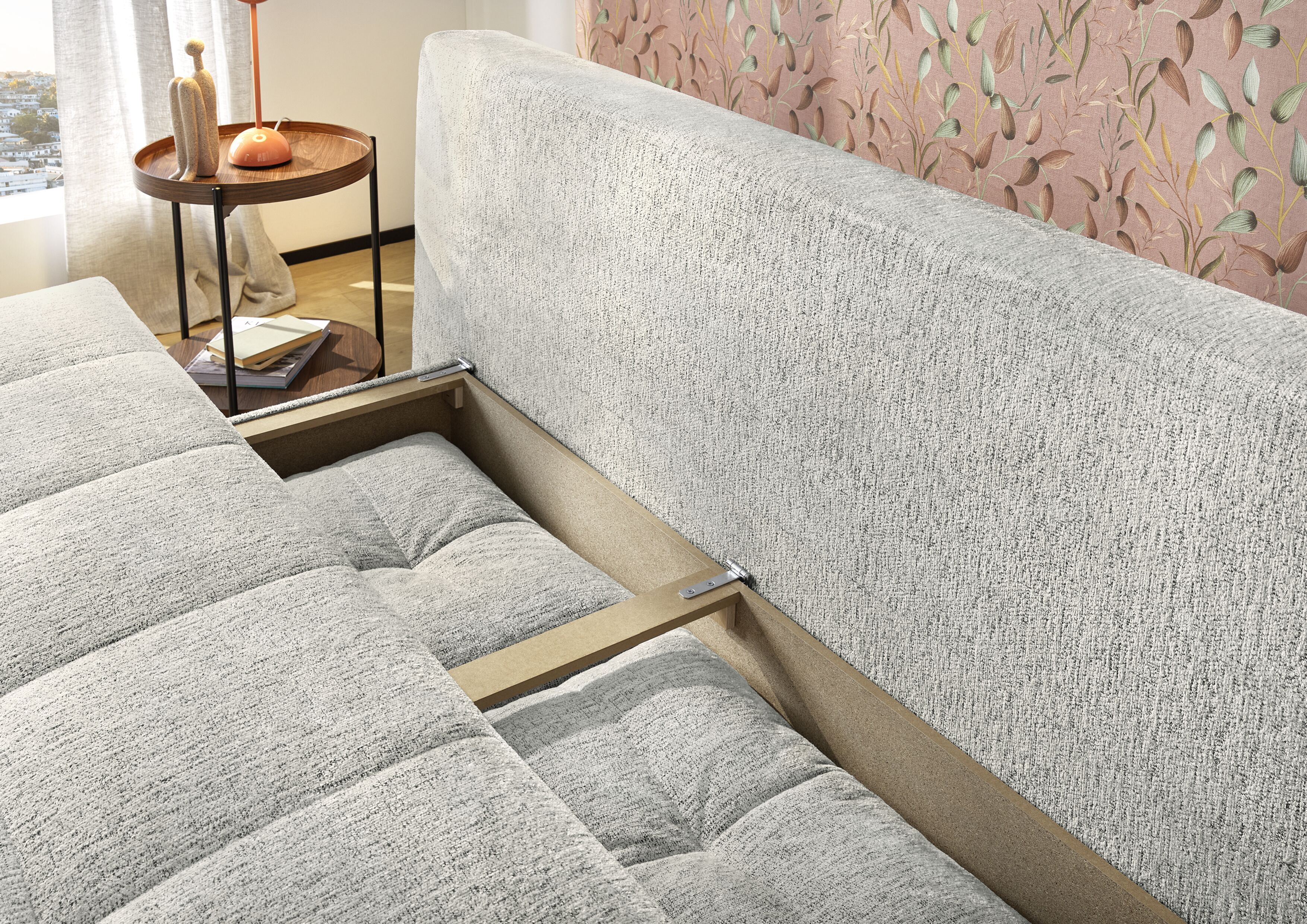 Funktionssofa, Stoff hellgrau, Federkern - MyStyle 2194