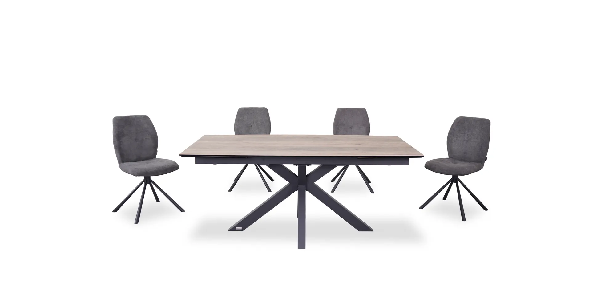 Vierfußstuhl, Stoff dunkelgrau, 360° drehbar - Manoa