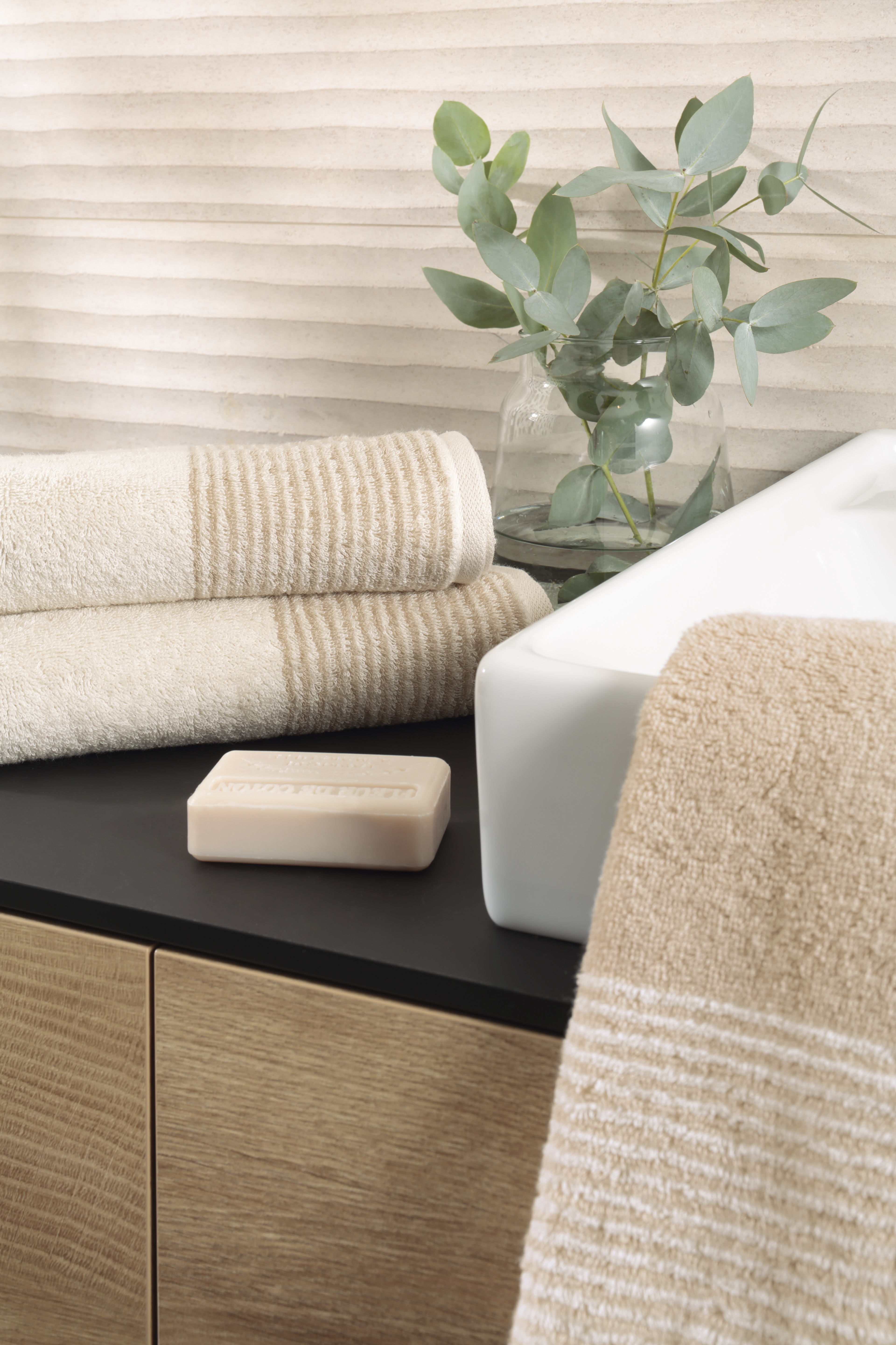 Handtuch Two-Tone, natur - 50x100cm, Doubleface