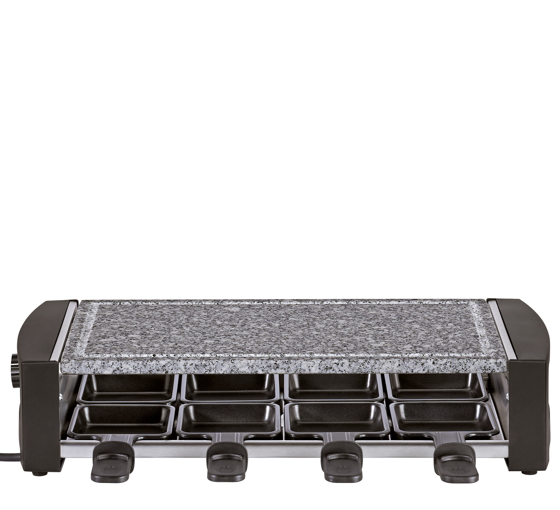 Raclette HOT STONE8 - Granitstein, 8 Pfännchen/Schaber, 1200 W