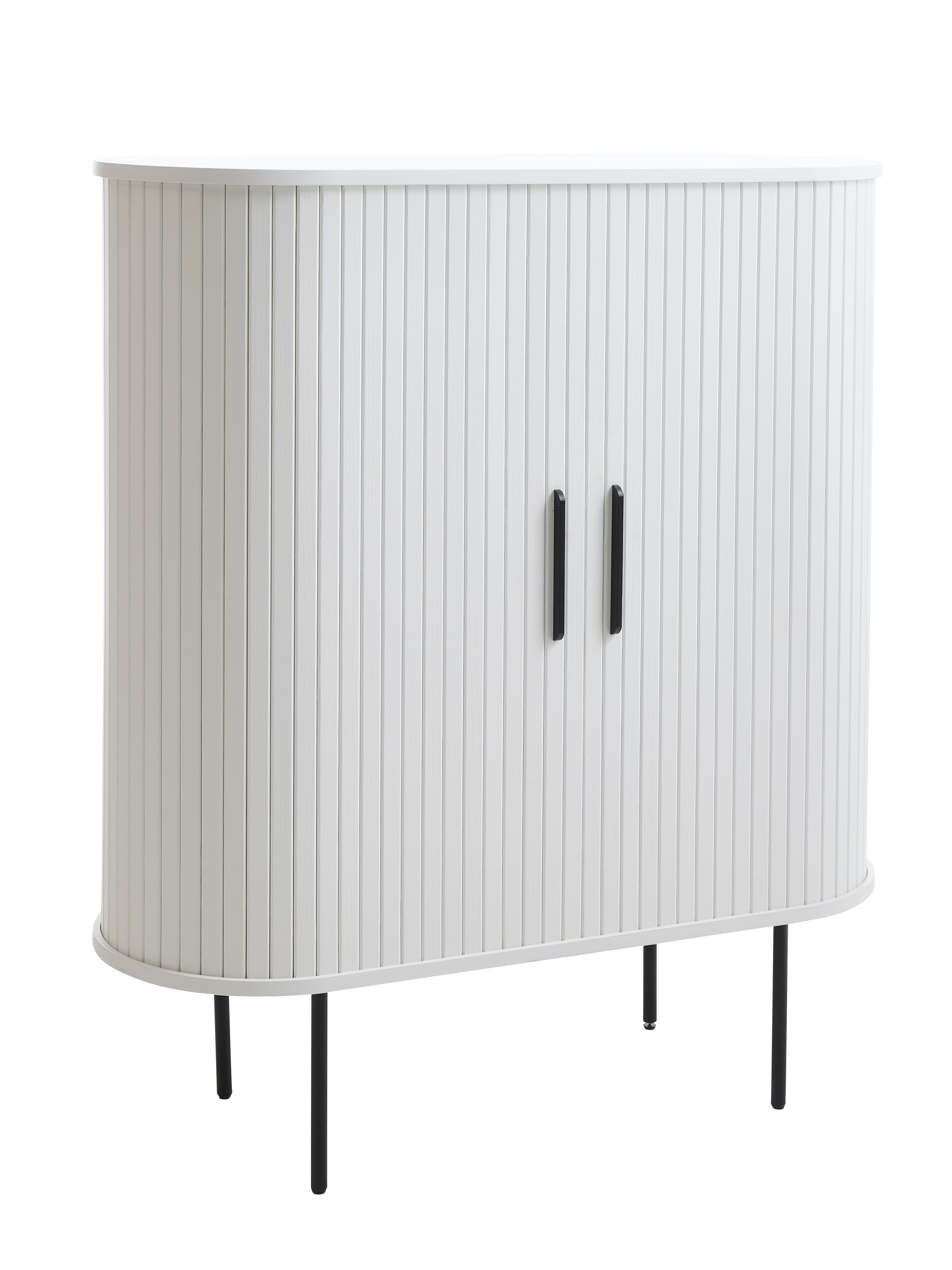 Highboard, Weiß, 2 Lamellenschiebetüren - Uriel