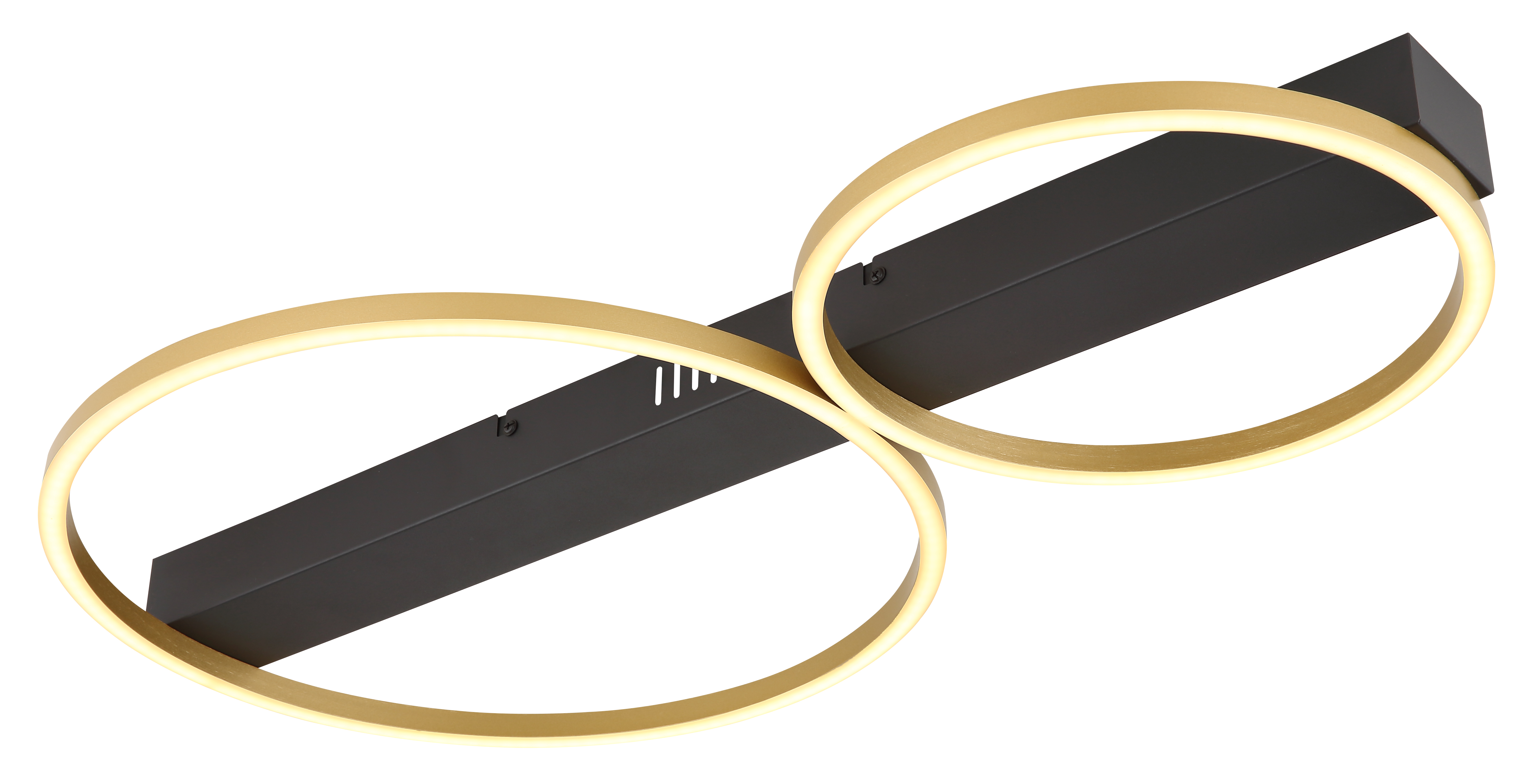 Deckenleuchte LUFFY - LED, Schwarz Matt/Messing Matt, 66x39,4x5,3cm