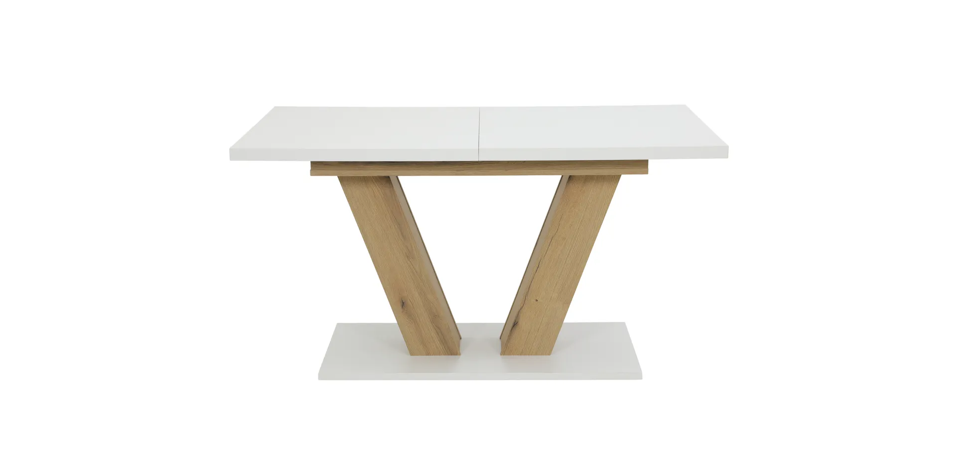 Esstisch - ausziehbar, LB ca. 140x90 cm, Weiß, Evoke Eiche Nachbildung