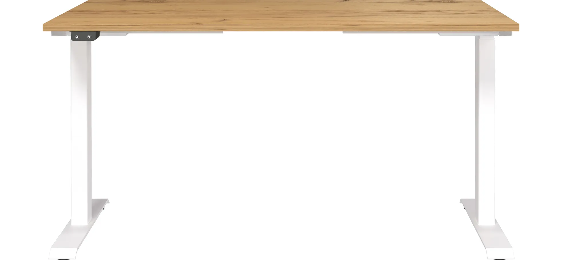 Schreibtisch GELI - höhenverstellbar, LB ca. 140x80 cm, Eiche Nachbildung, Weiß