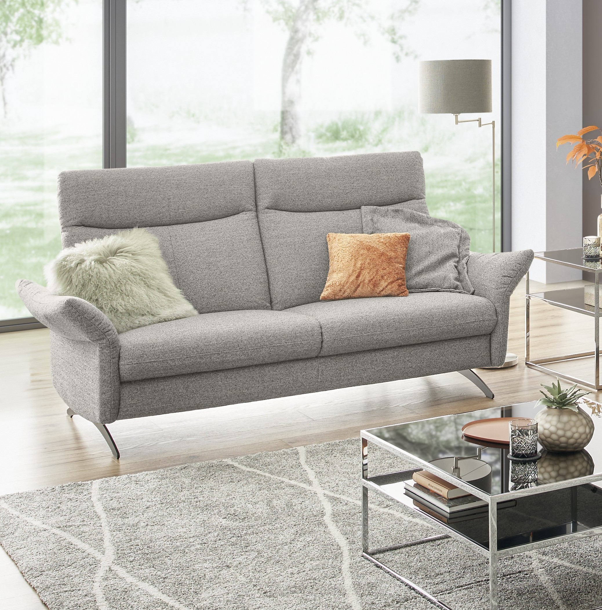 Sofa 2,5-sitzig, Stoff silver - MyStyle 2111