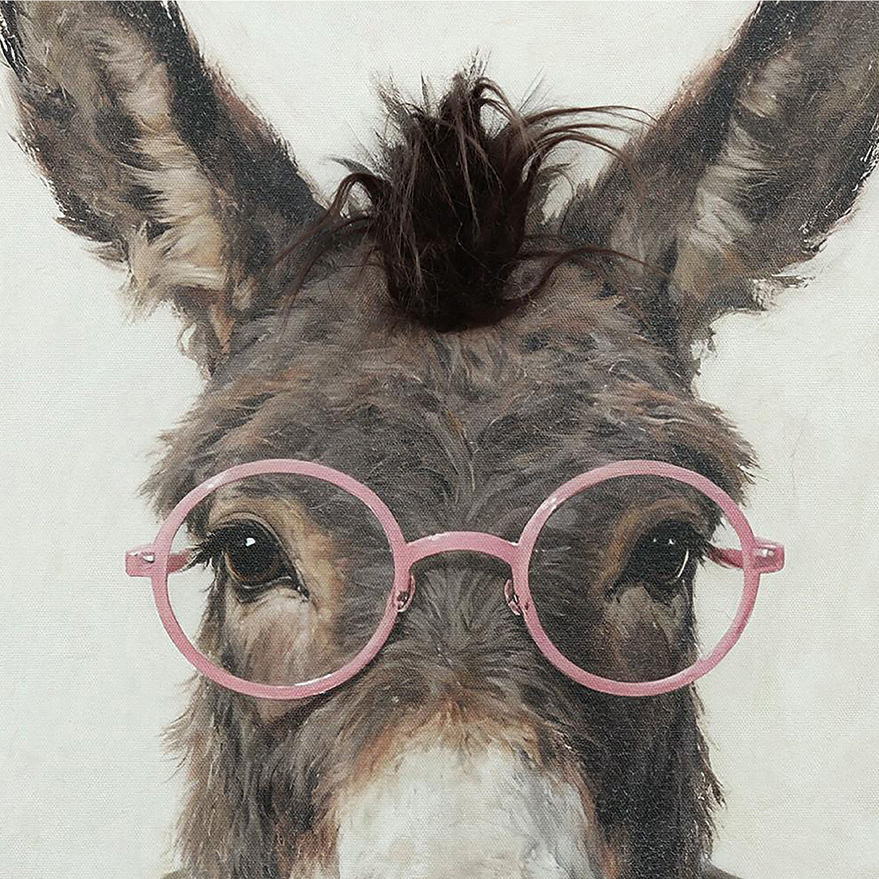 Bild Kunstfell Donkey Student - Acrylgemälde 60x60 cm
