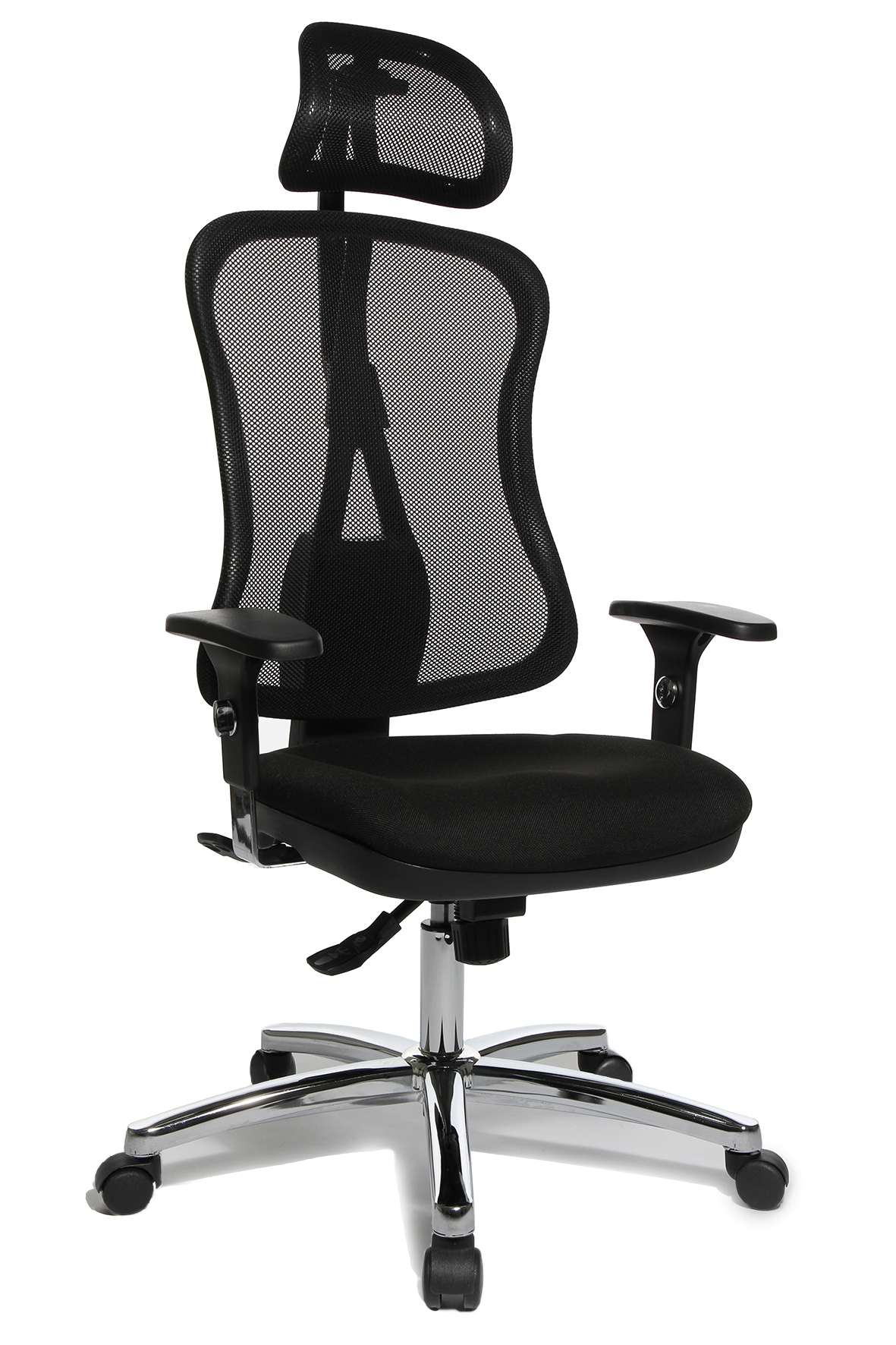 Büro-Drehstuhl, Fußkreuz verchromt - Ergo Work 45