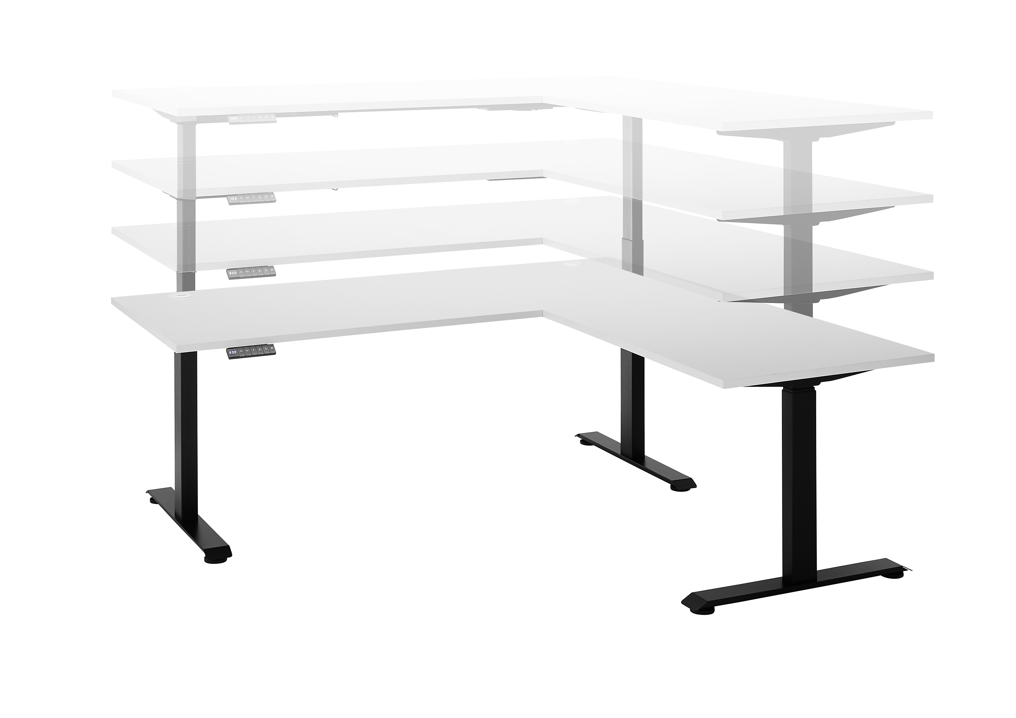 Eckschreibtisch-Set, höhenverstellbar - MyStyle 7000