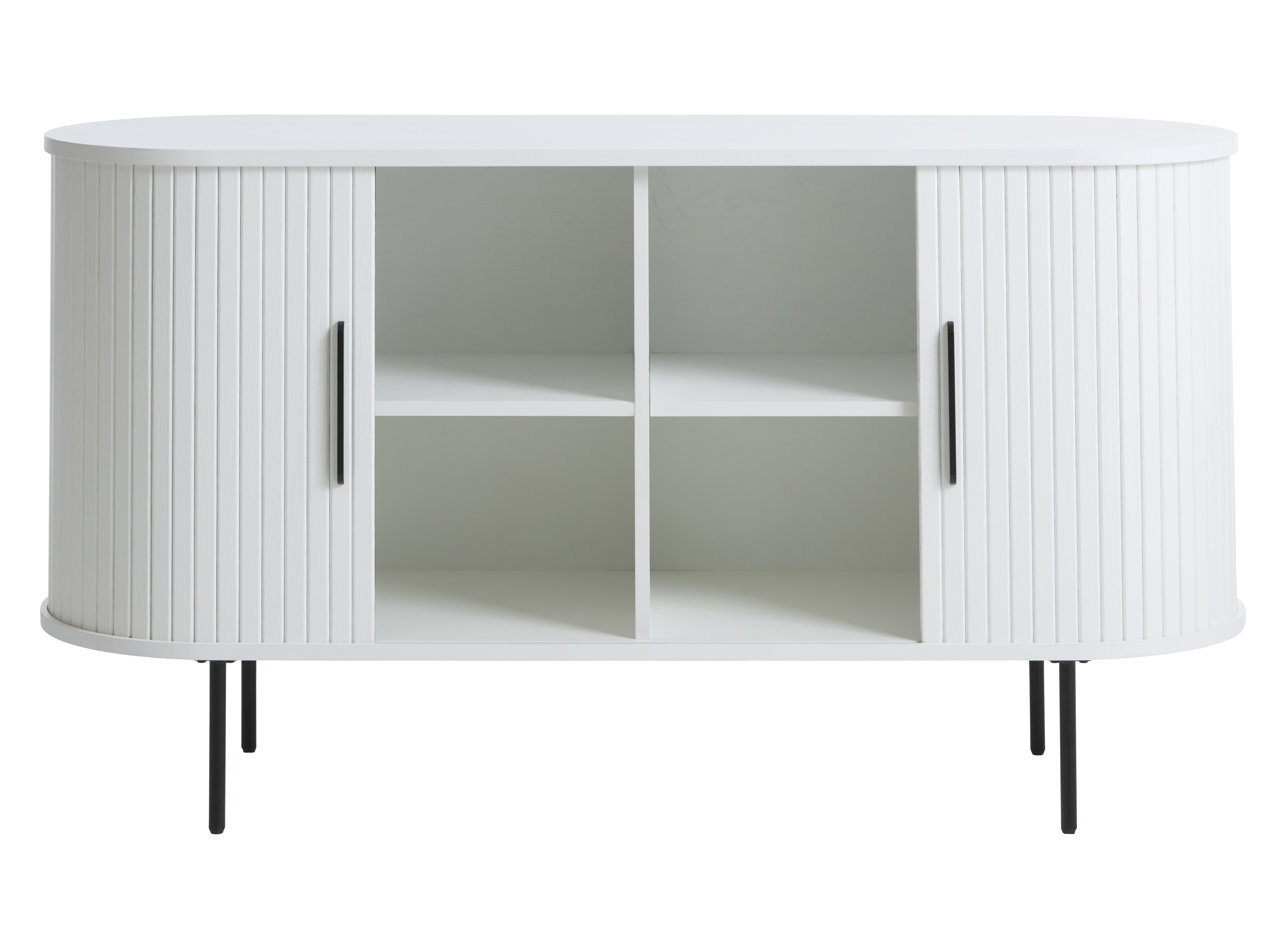 Sideboard, Weiß, 2 Lamellenschiebetüren - Uriel