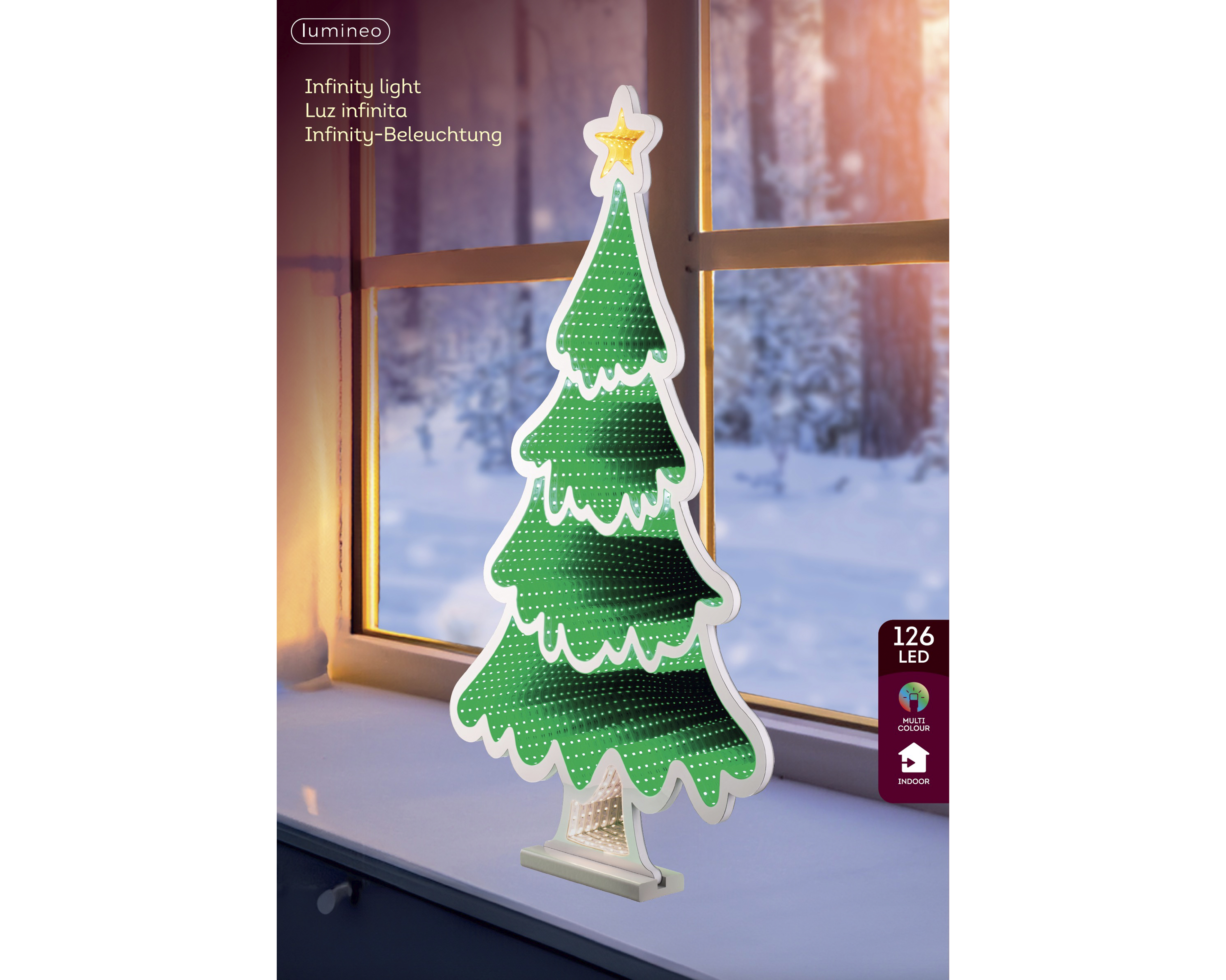 LED Infinity Baum - kaltweiß/bunt, PET, L1.5-W39.80-H40cm