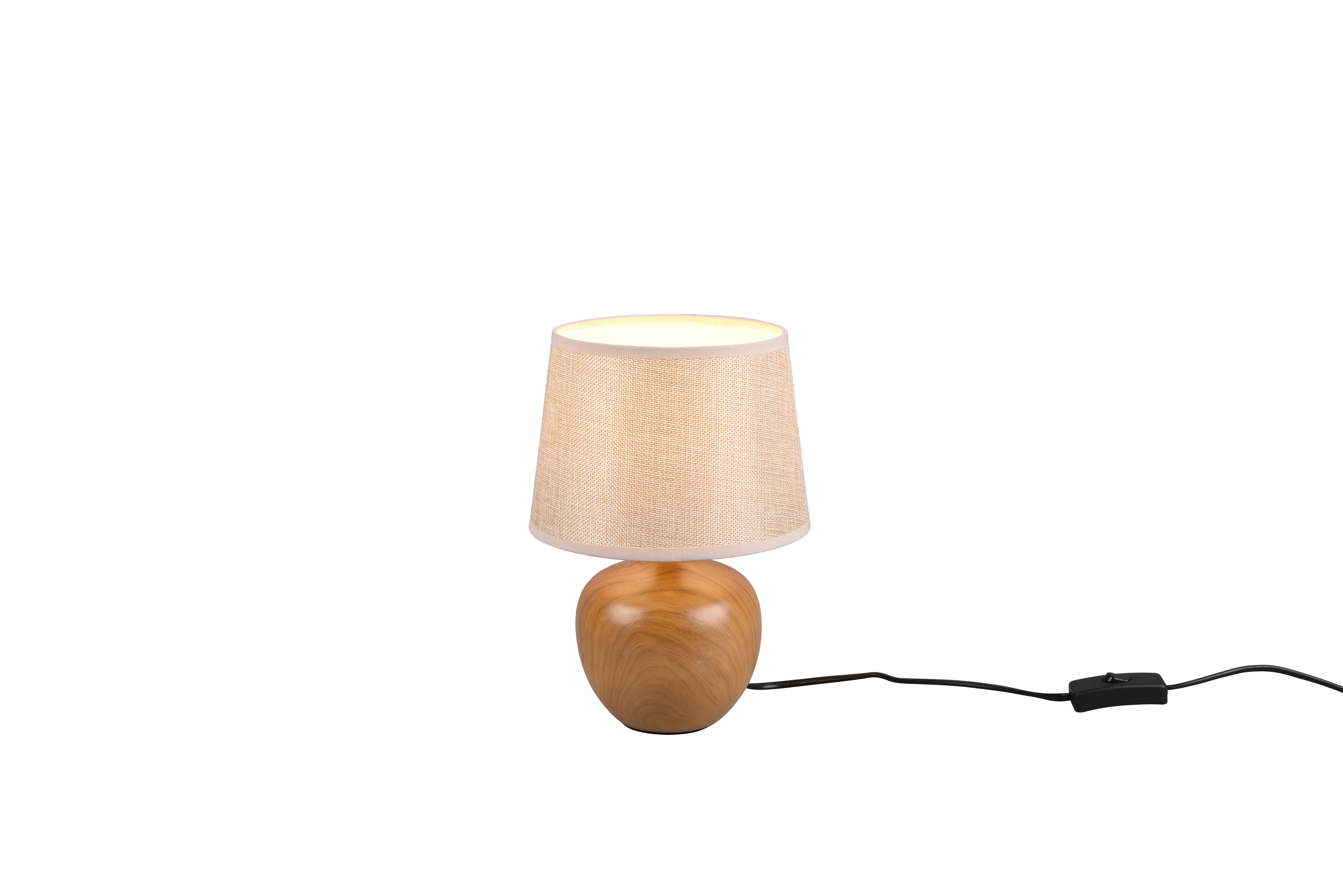 Tischleuchte Luxor - 1flg., Keramik/Holznachbildung, ca. 26x Ø18 cm