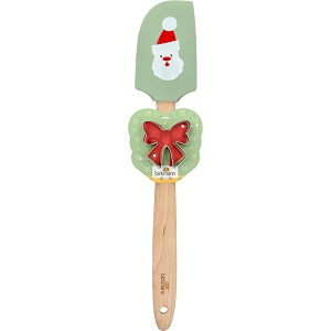 Teigschaber mit Ausstechform Santa - mit Holzgriff