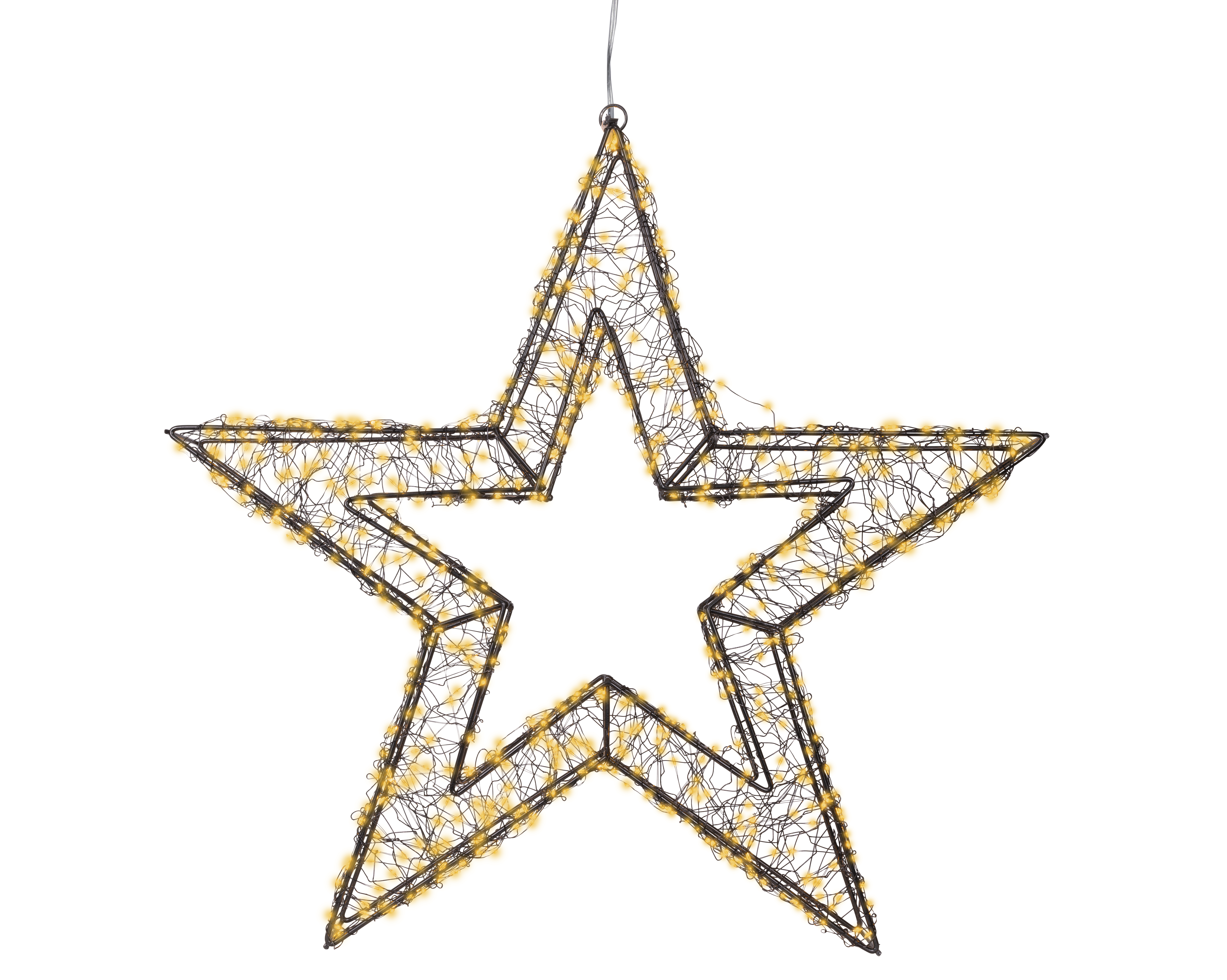 LED Stern - schwarz/klassisch warm, Metall, L7-W58-H58cm-720L