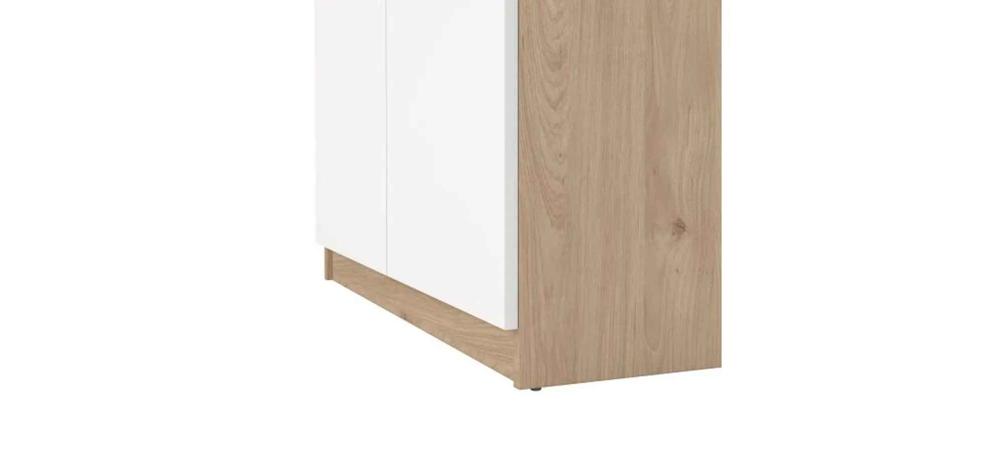 Schuhschrank - B ca. 81 cm, Jackson Hickory Nachbildung, Weiß