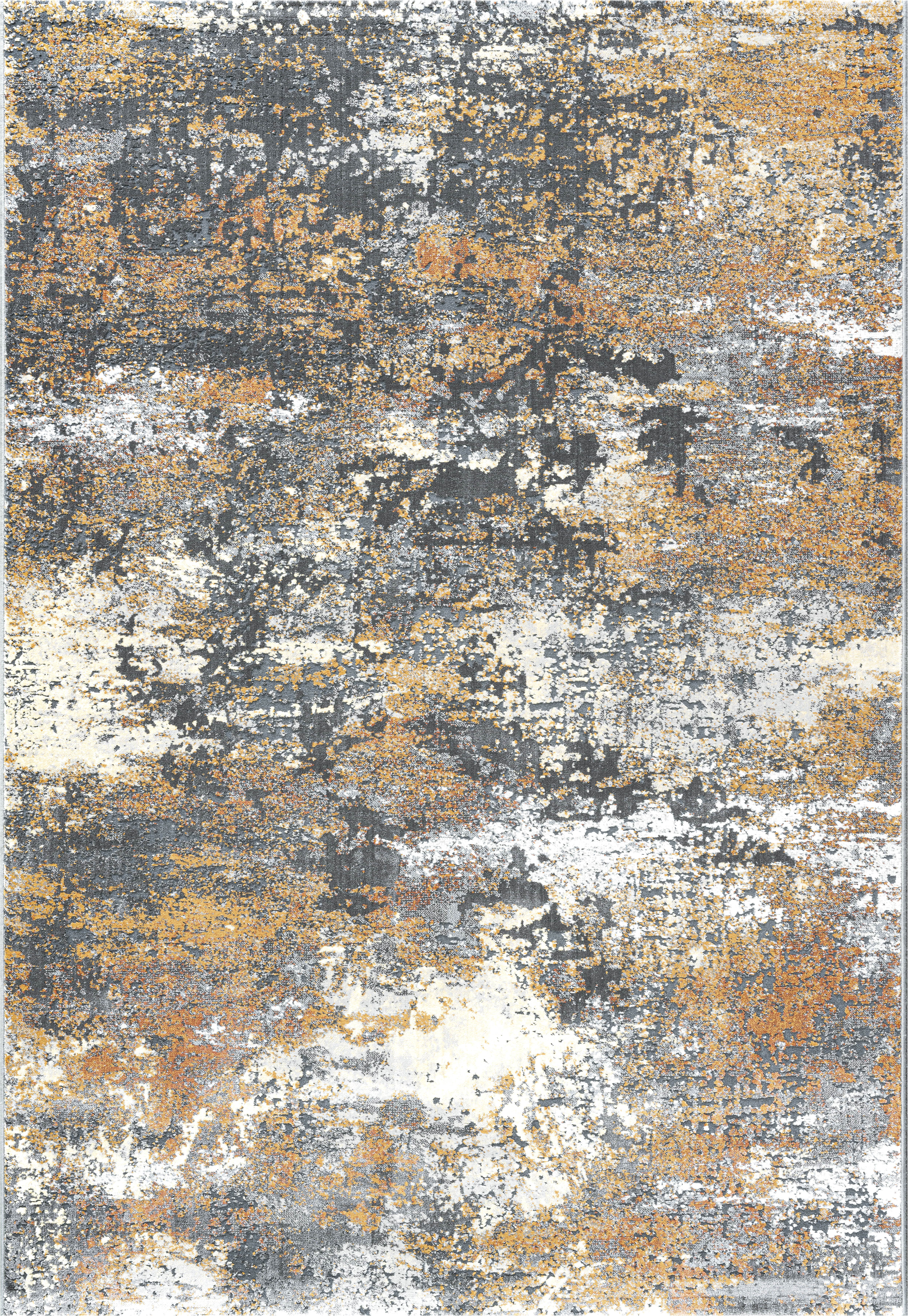 Webteppich, grau-gold-orange, 200x290 cm - Ranyon