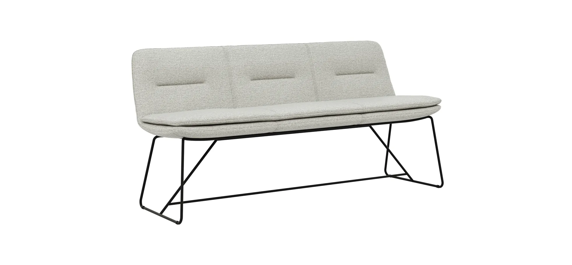 Polsterbank Macano - B ca. 180 cm, Stoff, Hellgrau