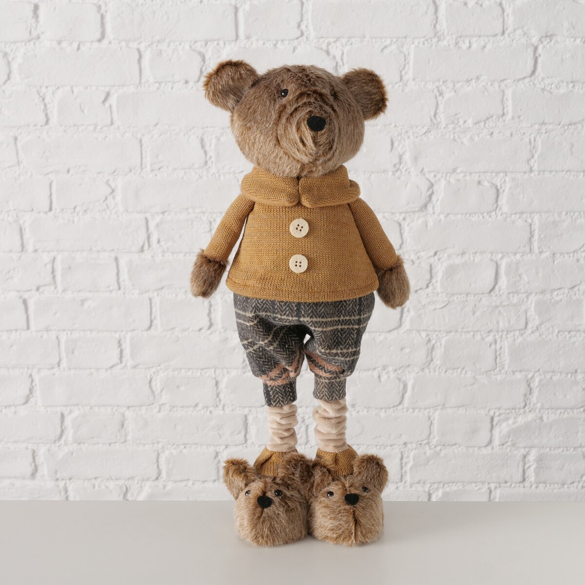 Figur Teddie, Bär - H 55,00 cm, Eisen, Beton, Polyester