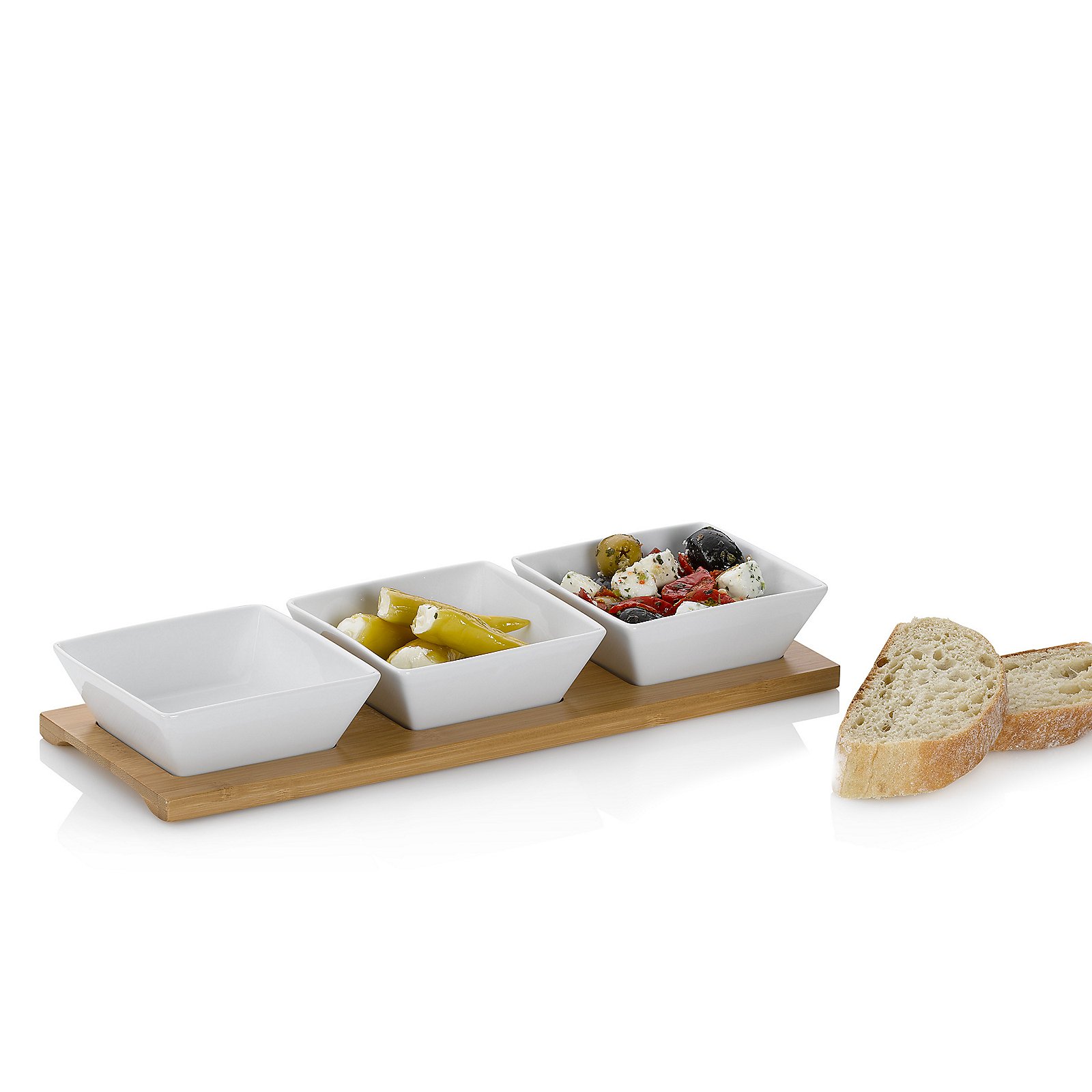 Schalen-Set Philipa 12x5x33,5 cm - Porzellan weiß