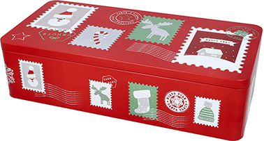 Gebäckdose Dear Santa, XXL - 40x20x9cm, eckig, mit einteiler