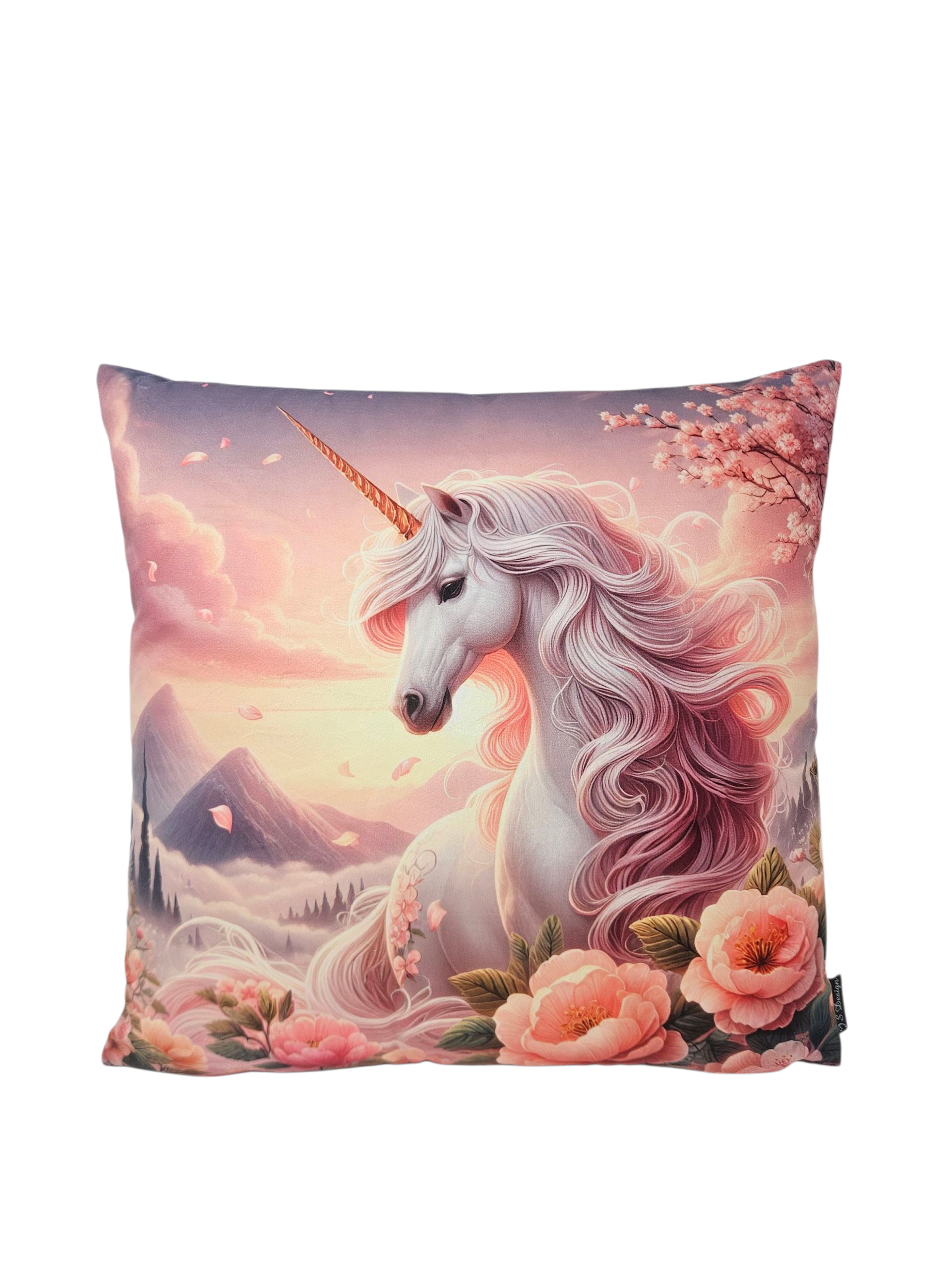 Kissenhülle Velour 45x45cm - Einhorn