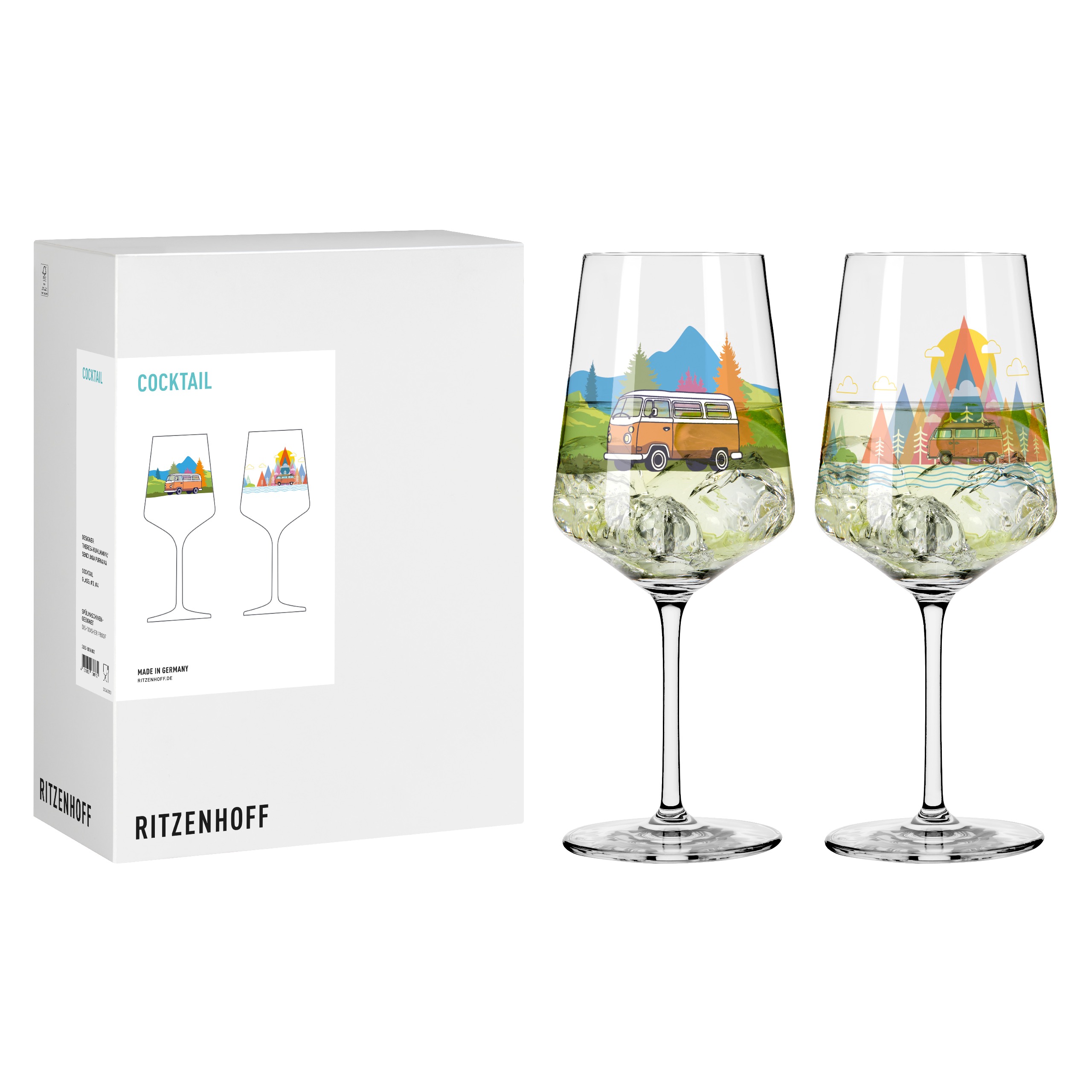 Ritzenhoff Cocktailglas-Set Entdecker - 2-er Set, campingwagen