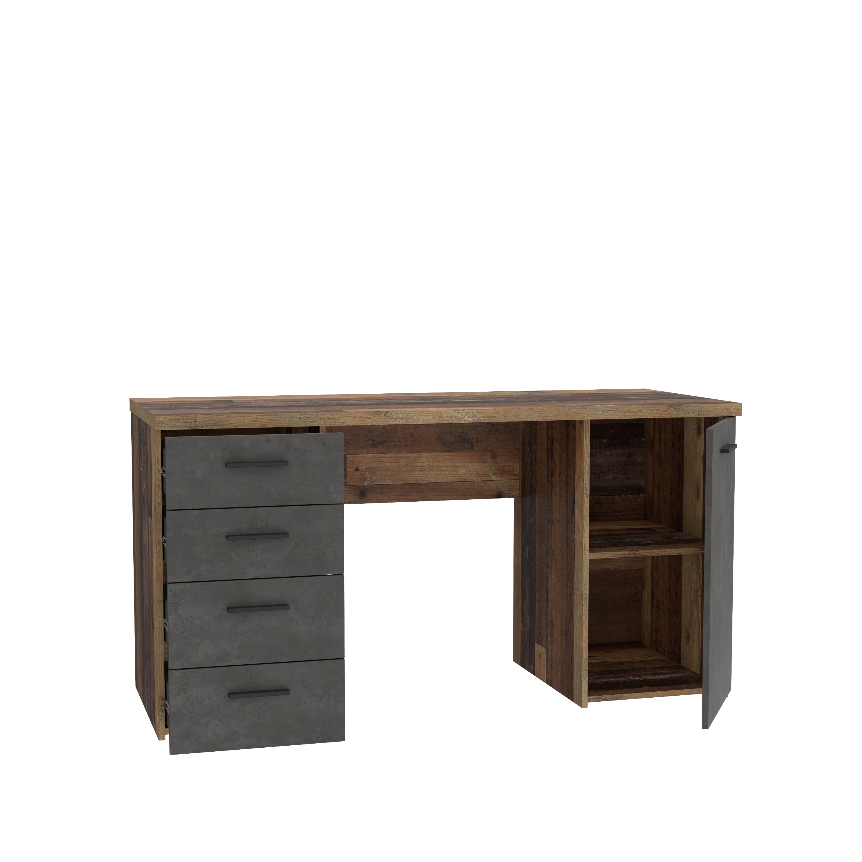 Schreibtisch, Old Wood/dunkelgrau - Feena