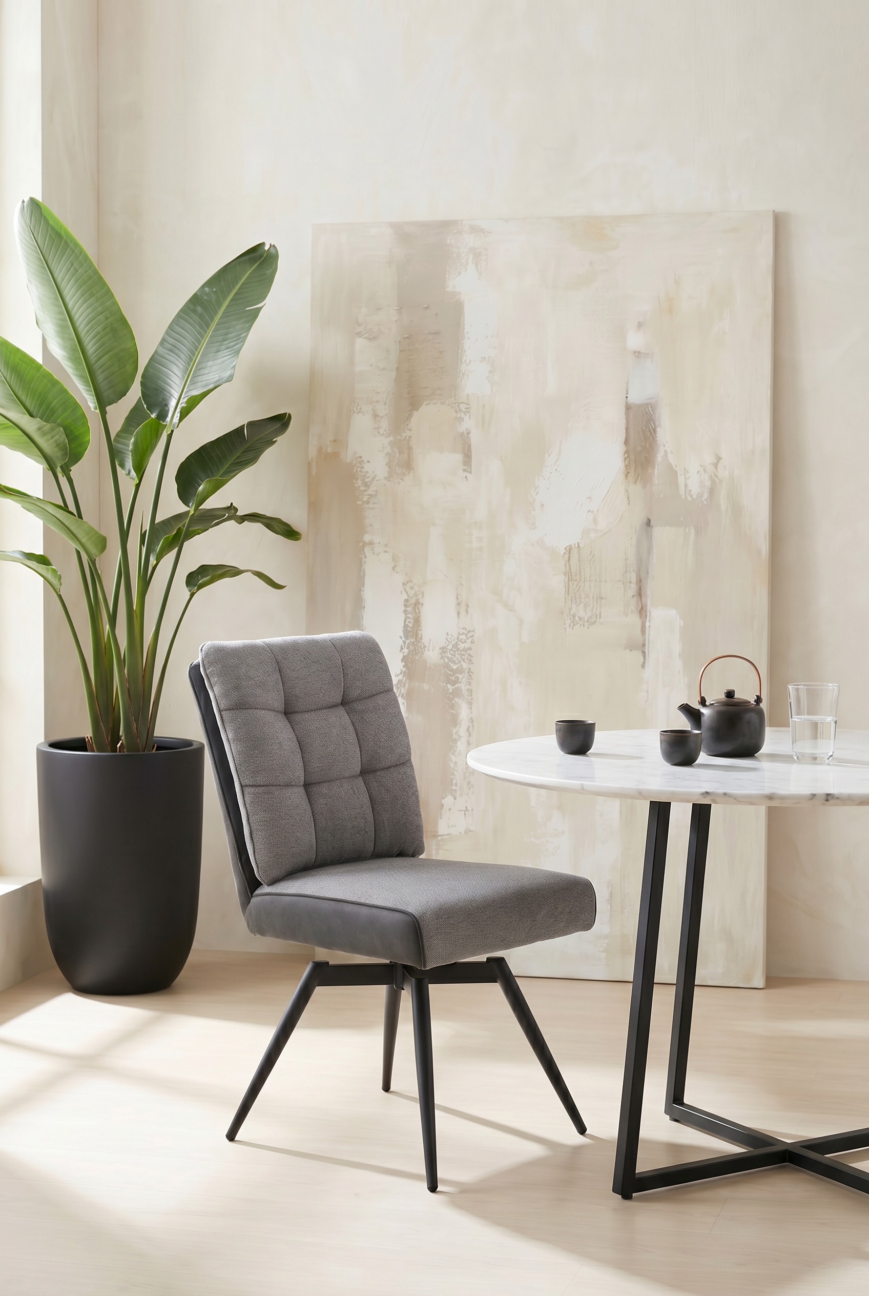 Vierfußstuhl, Microfaser dunkelgrau - MyStyle 4083