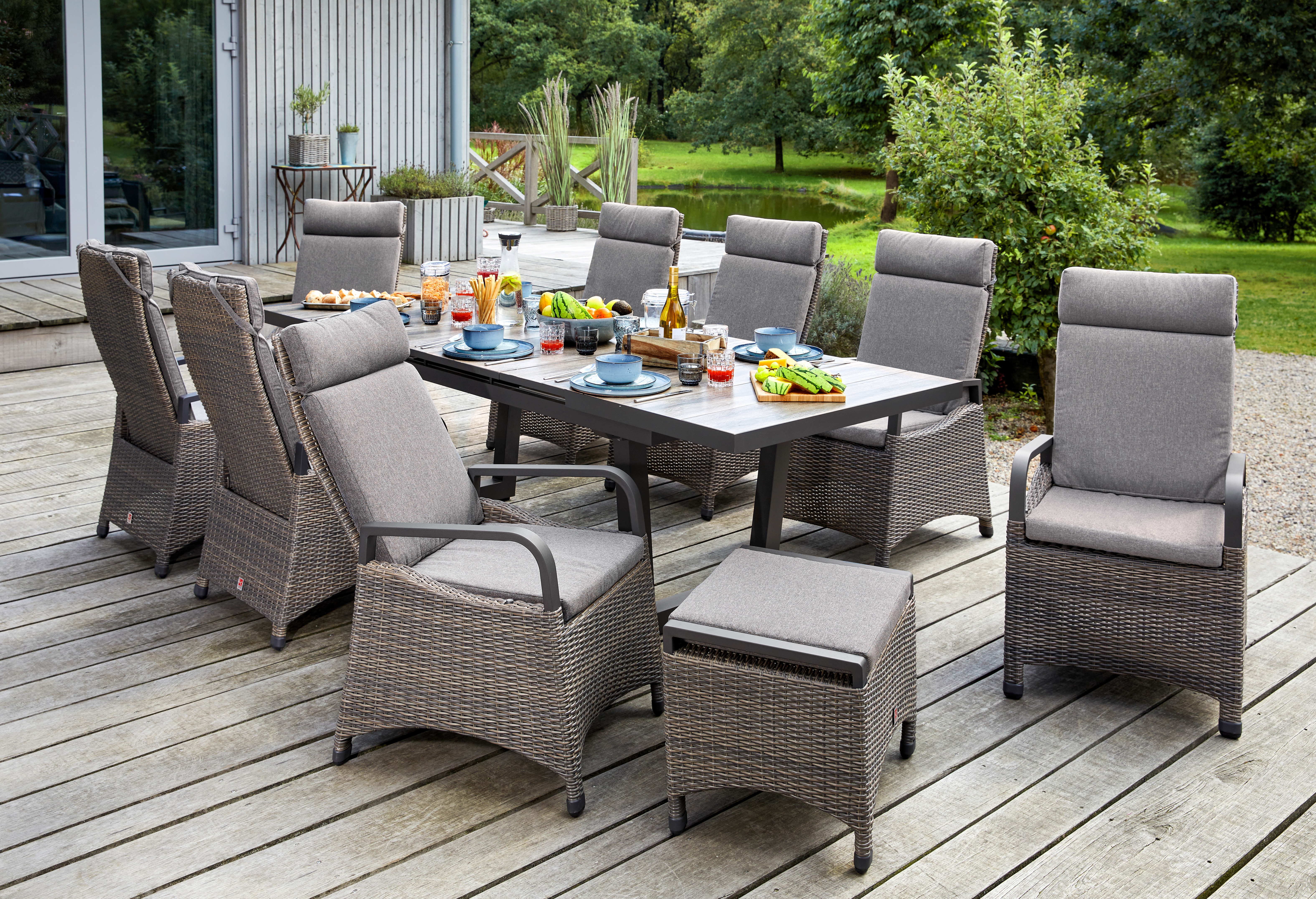 Dining Hocker, Omega braun Geflecht - Komido