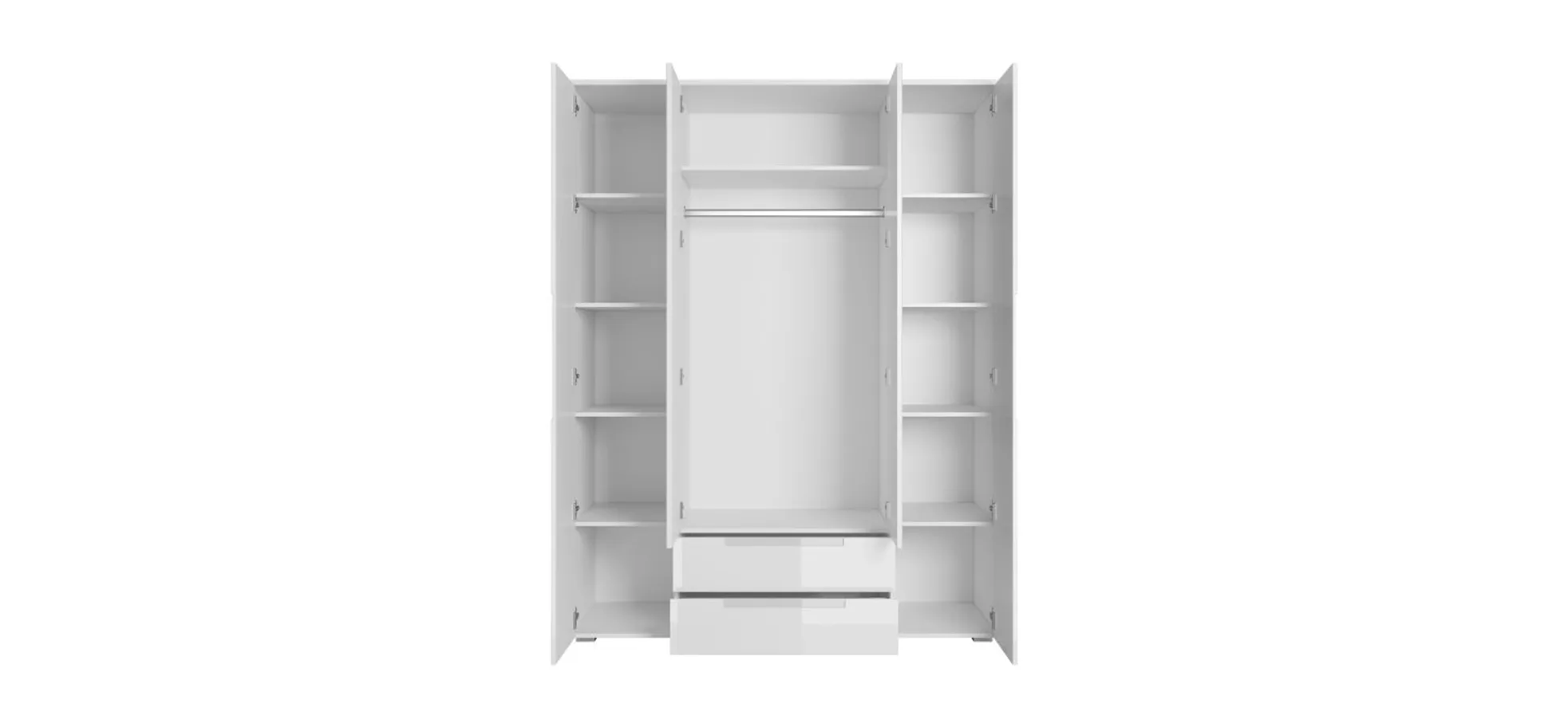 Kleiderschrank- B ca. 160 cm, Weiß Kleiderschrank- B ca. 160 cm, Weiß